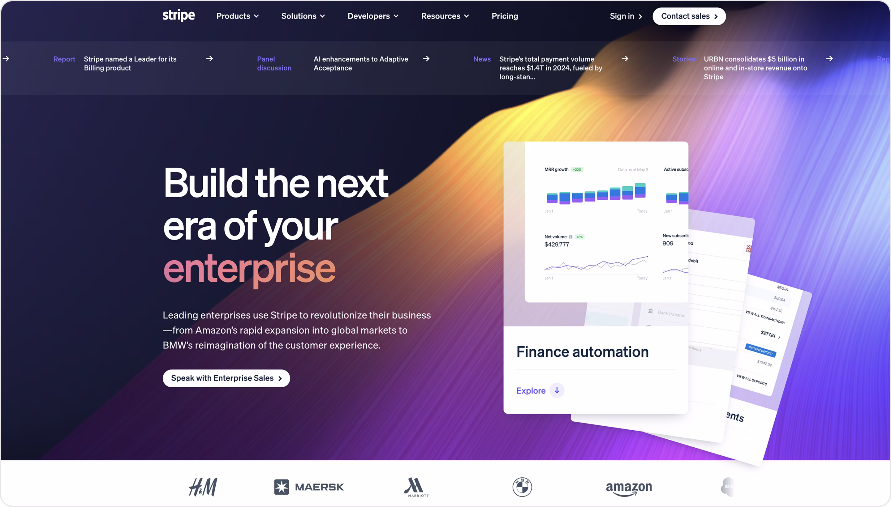 Stripe website design