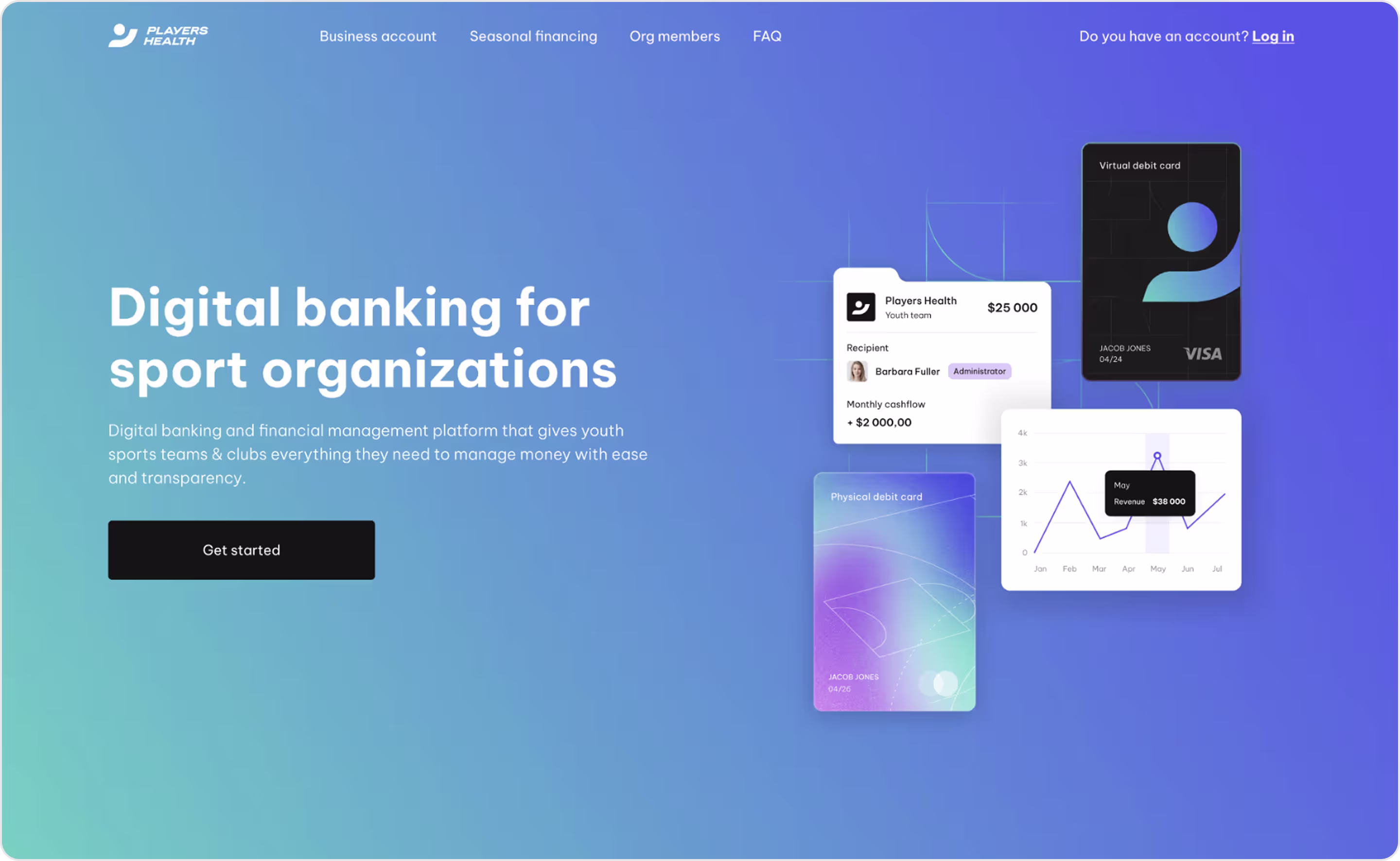 Players Health website design