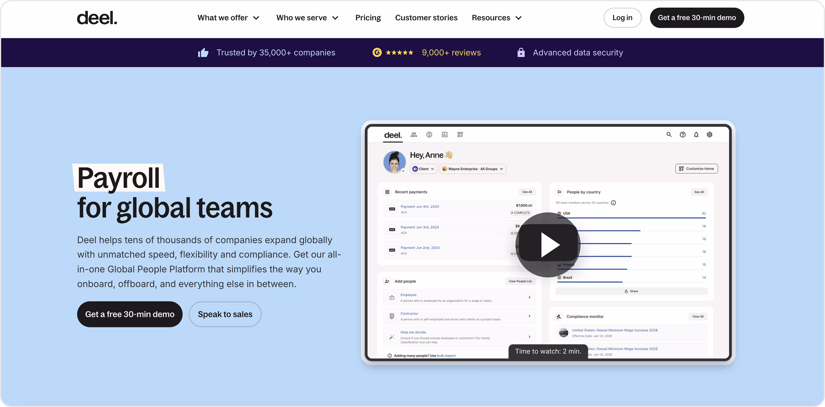 Deel website design