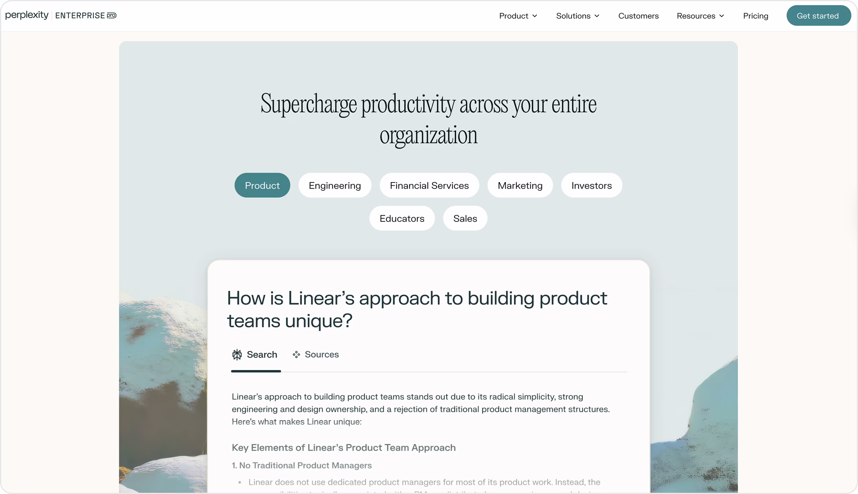 Perplexity website design