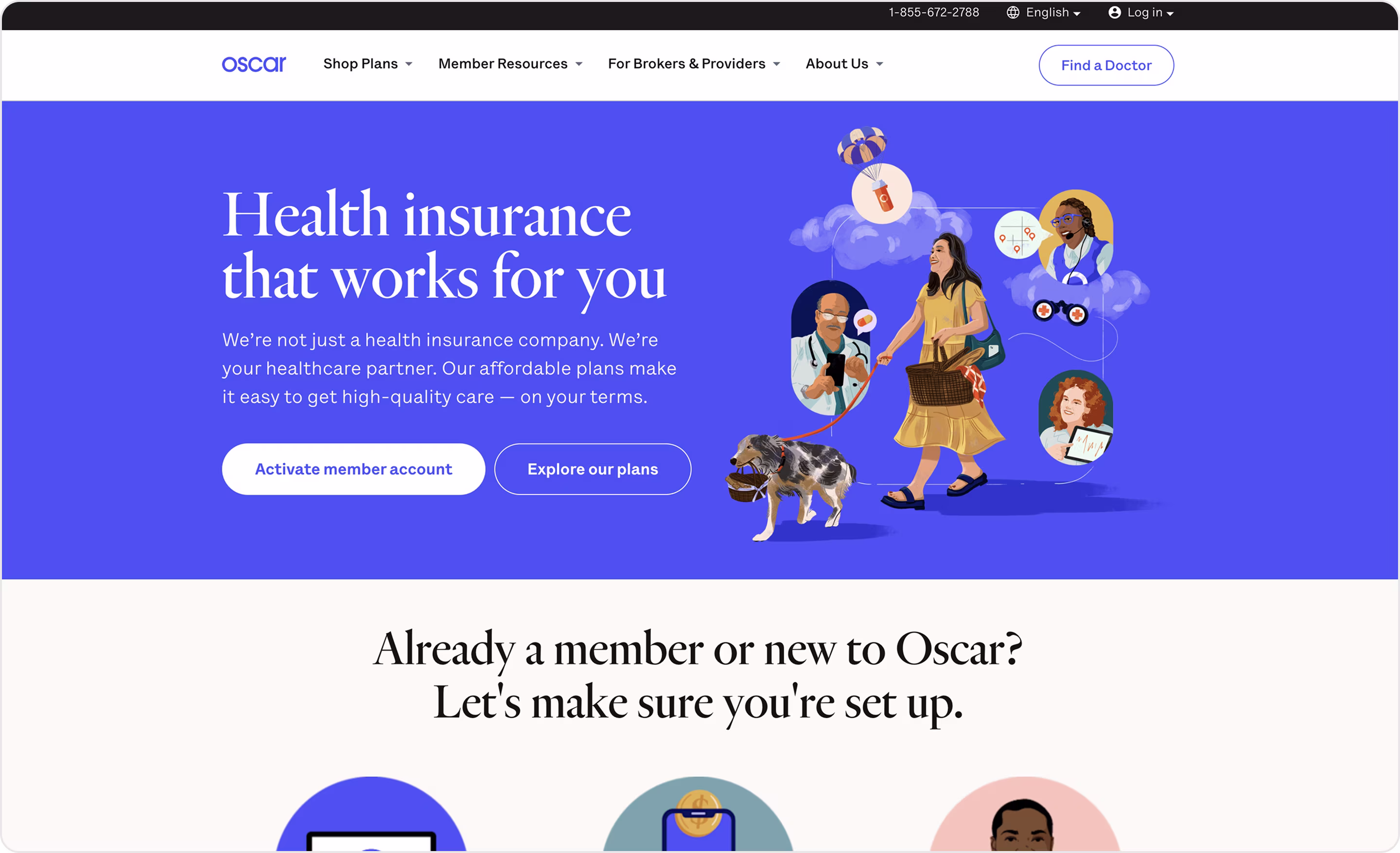 Oscar Health website design