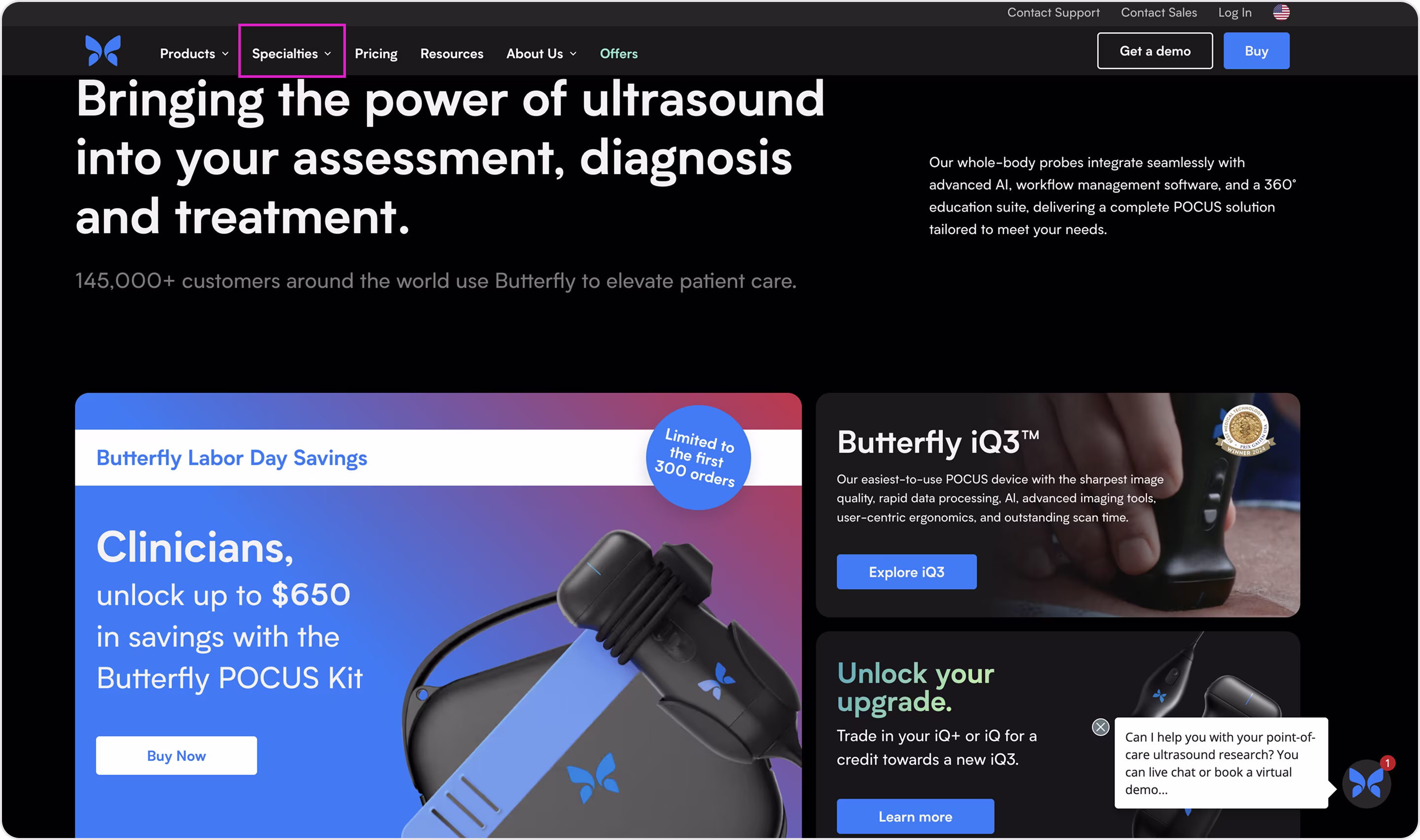 Butterfly Network website design