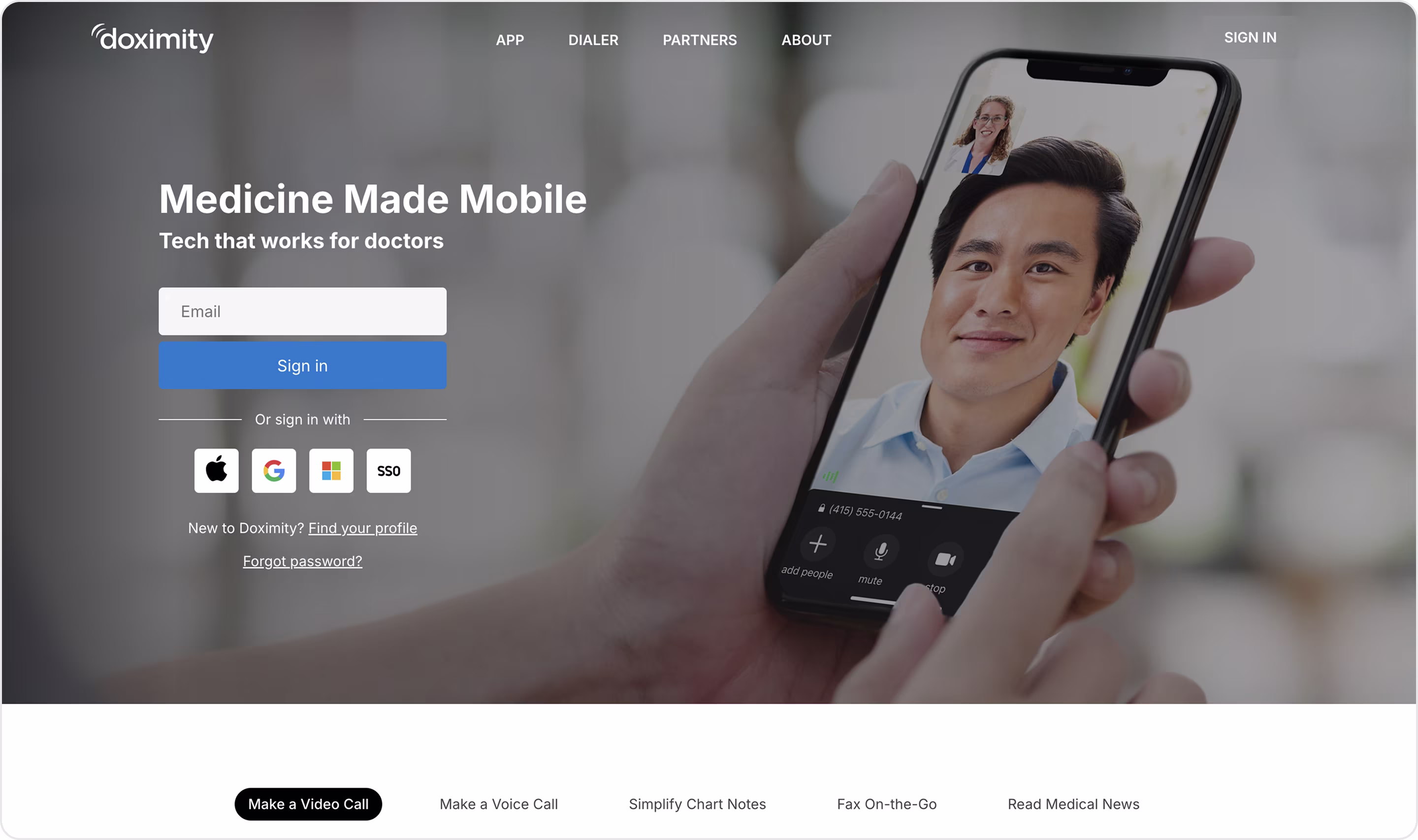 Doximity website design