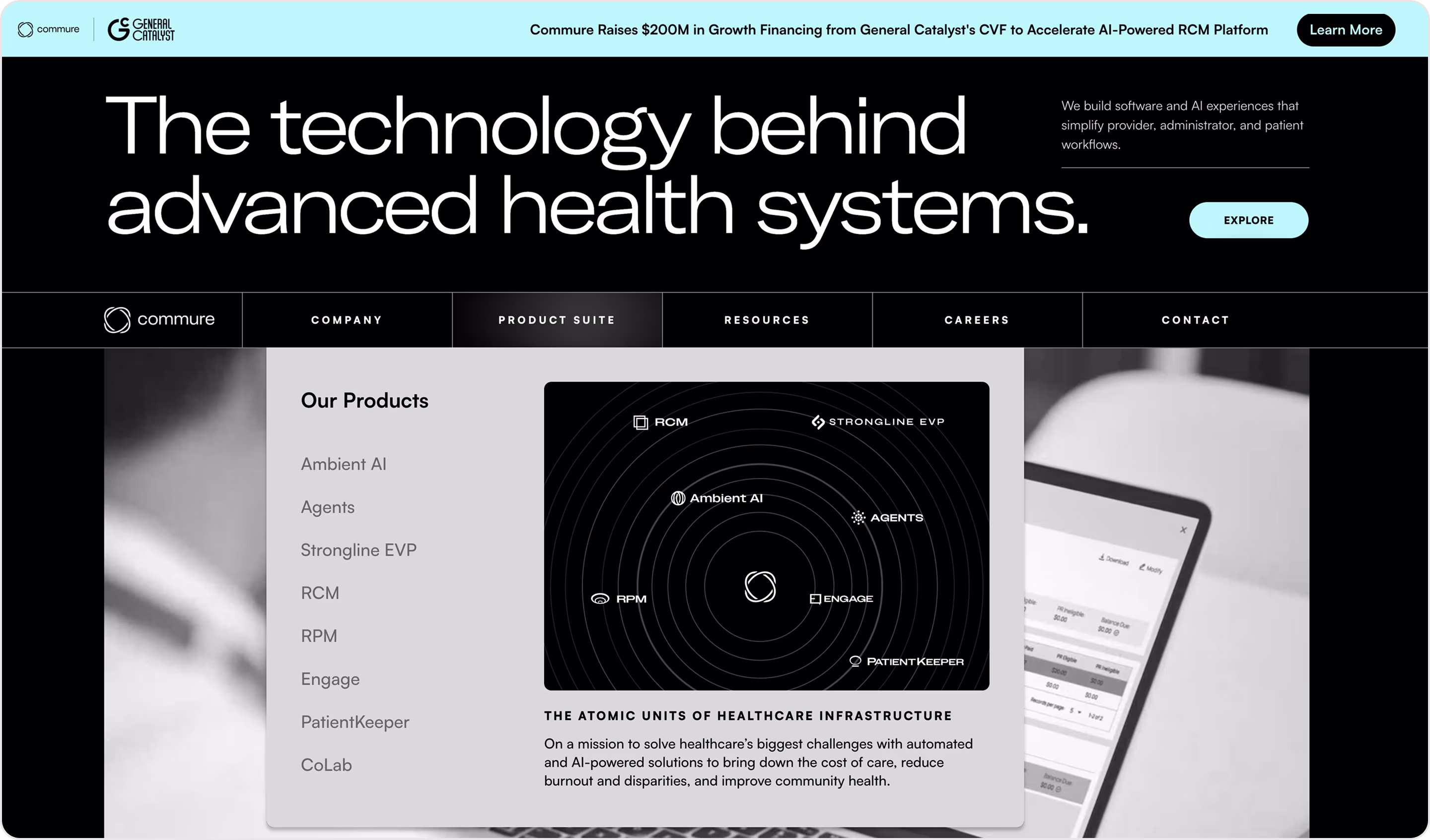 Commure website design
