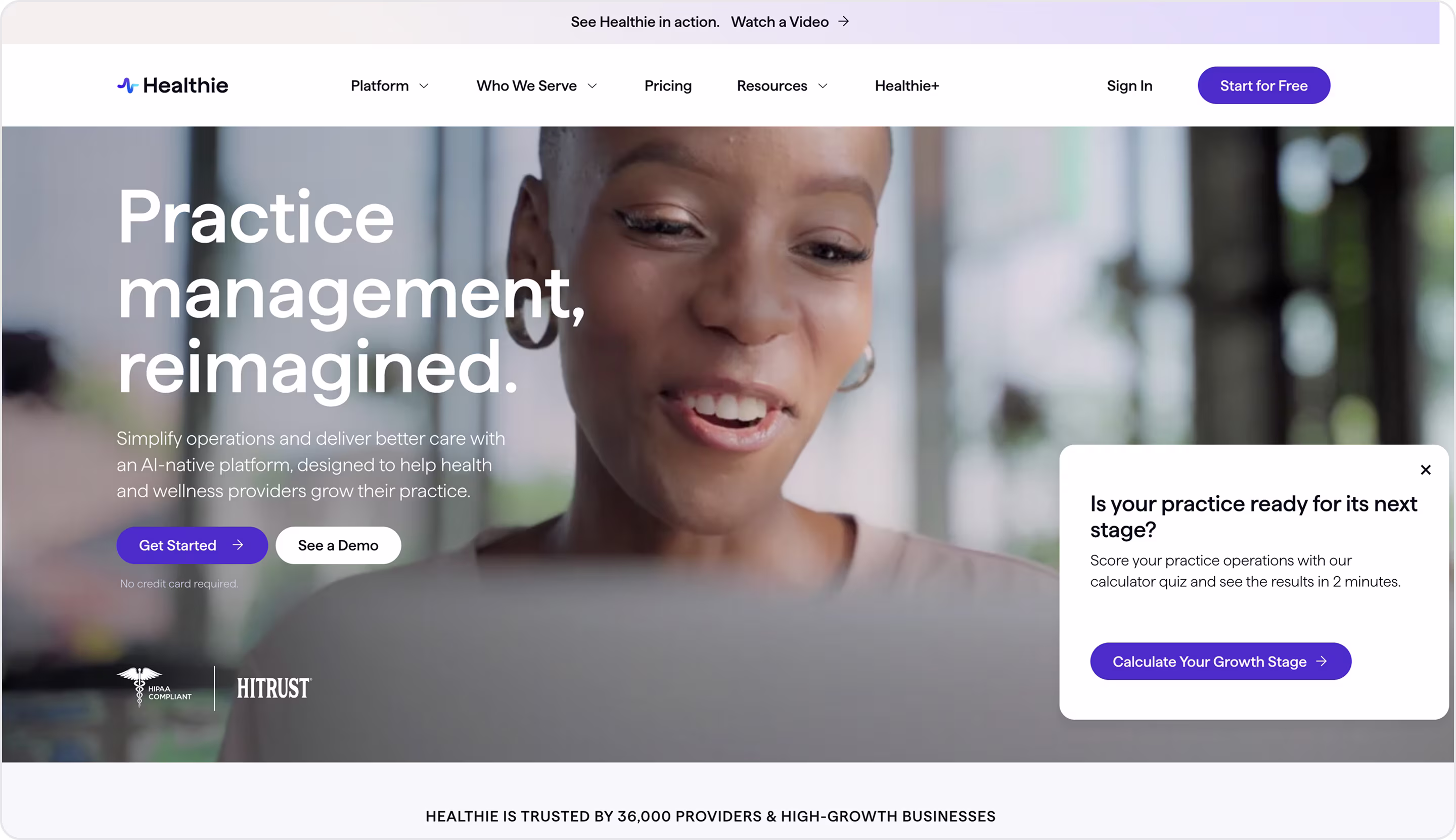 Healthie website design