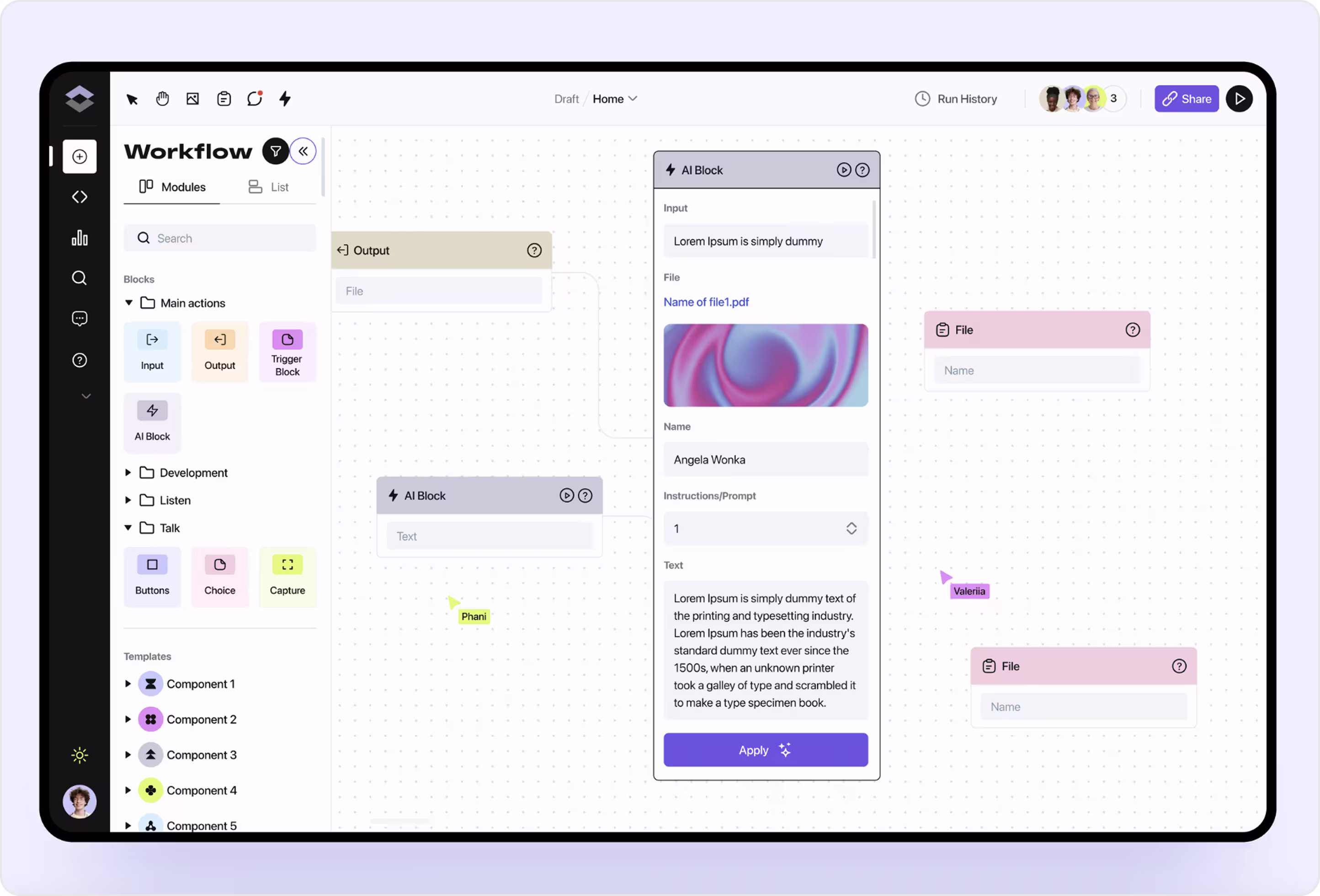 Flair website design example