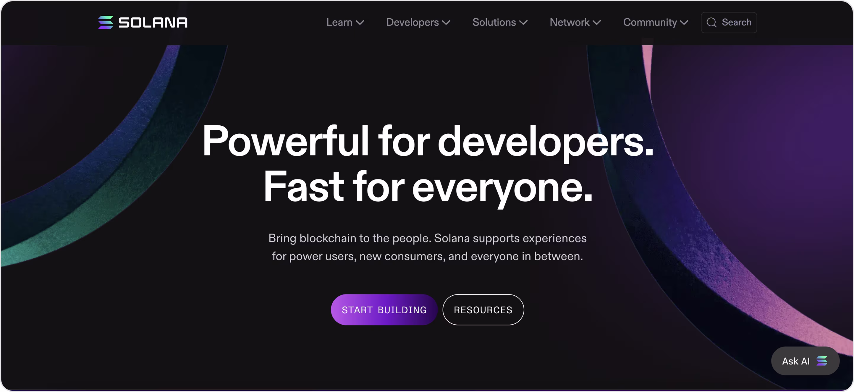 Solana website design example