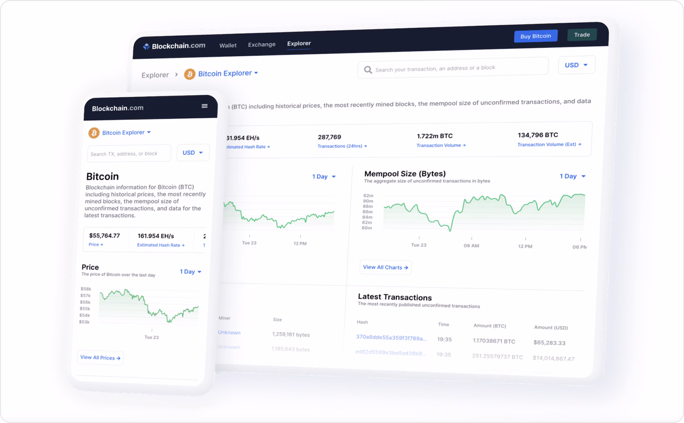 Blockchain.com website design example