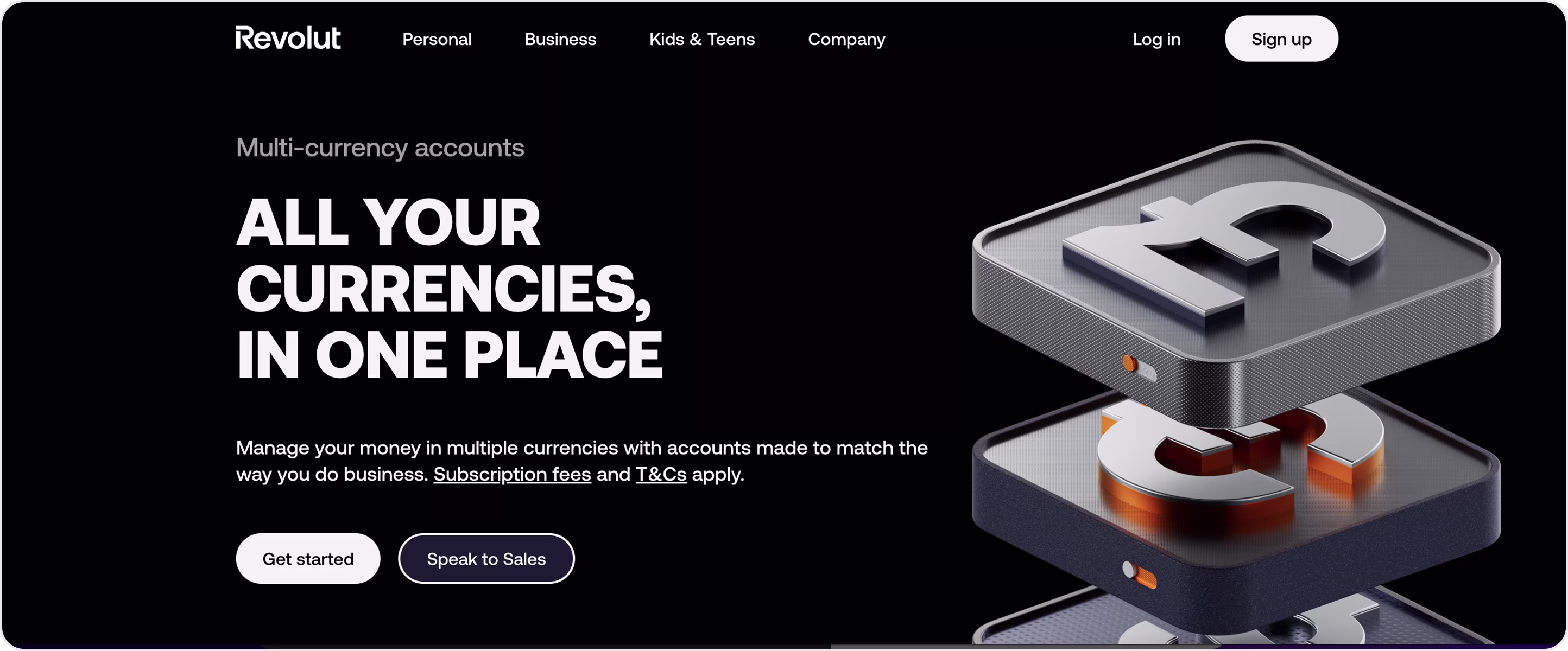 Revolut website design example
