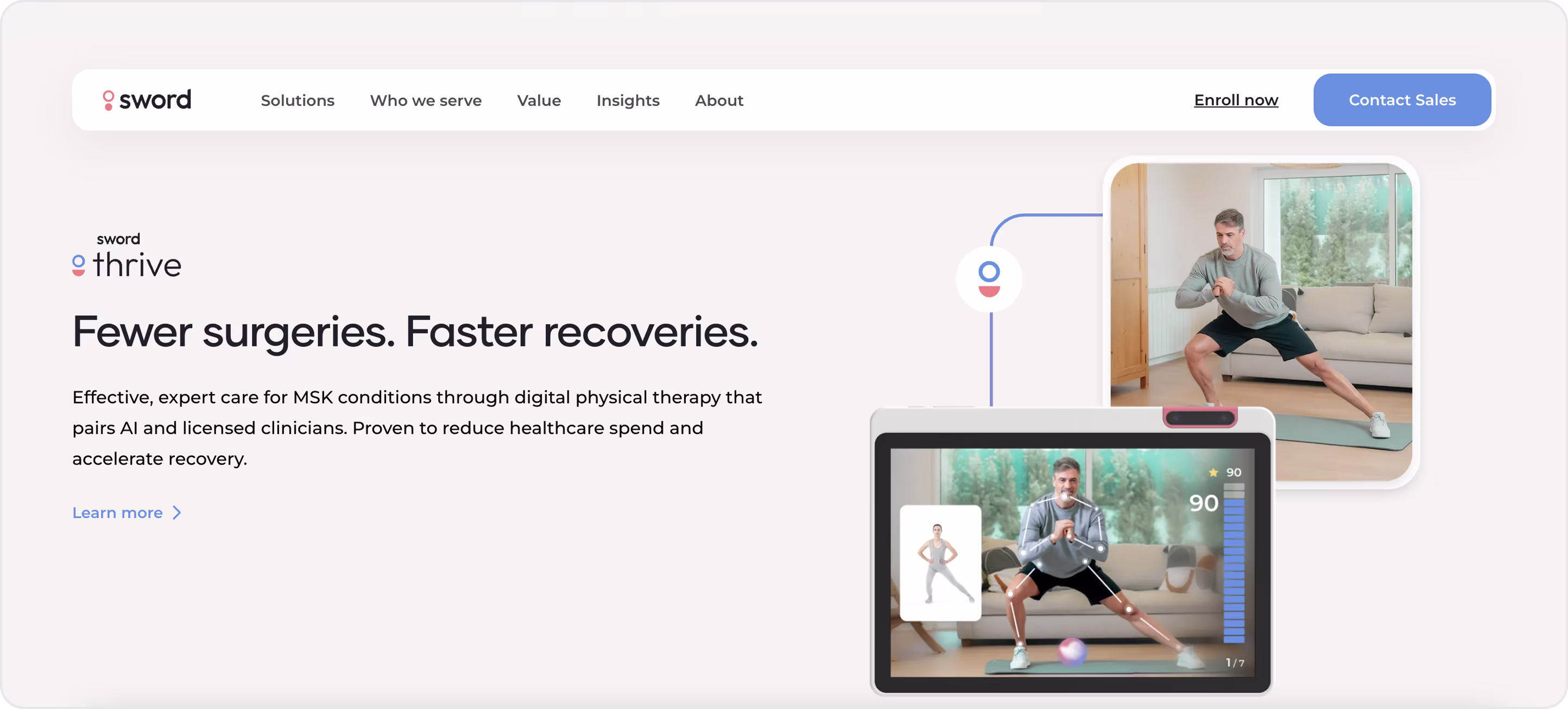 Sword Health website design example