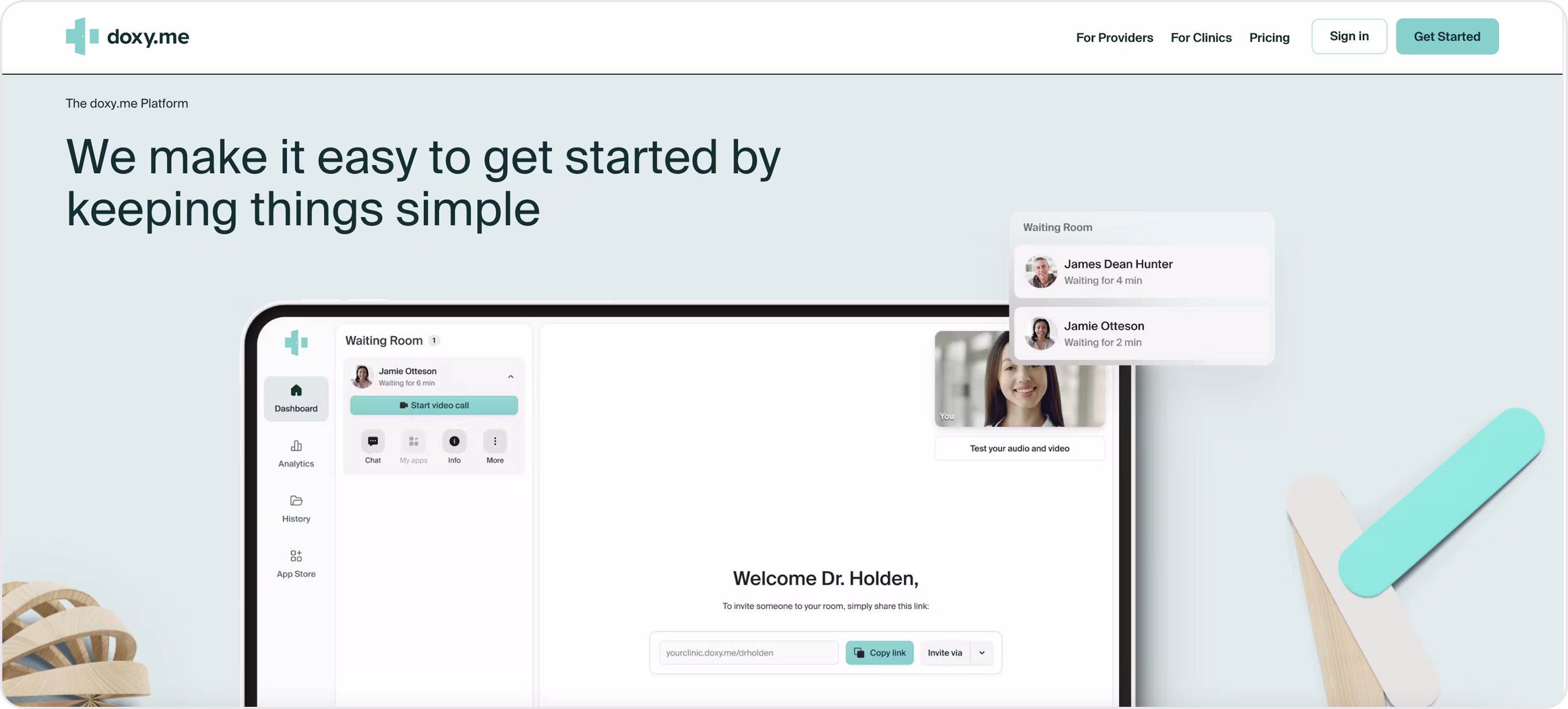 Doxy.me website design example