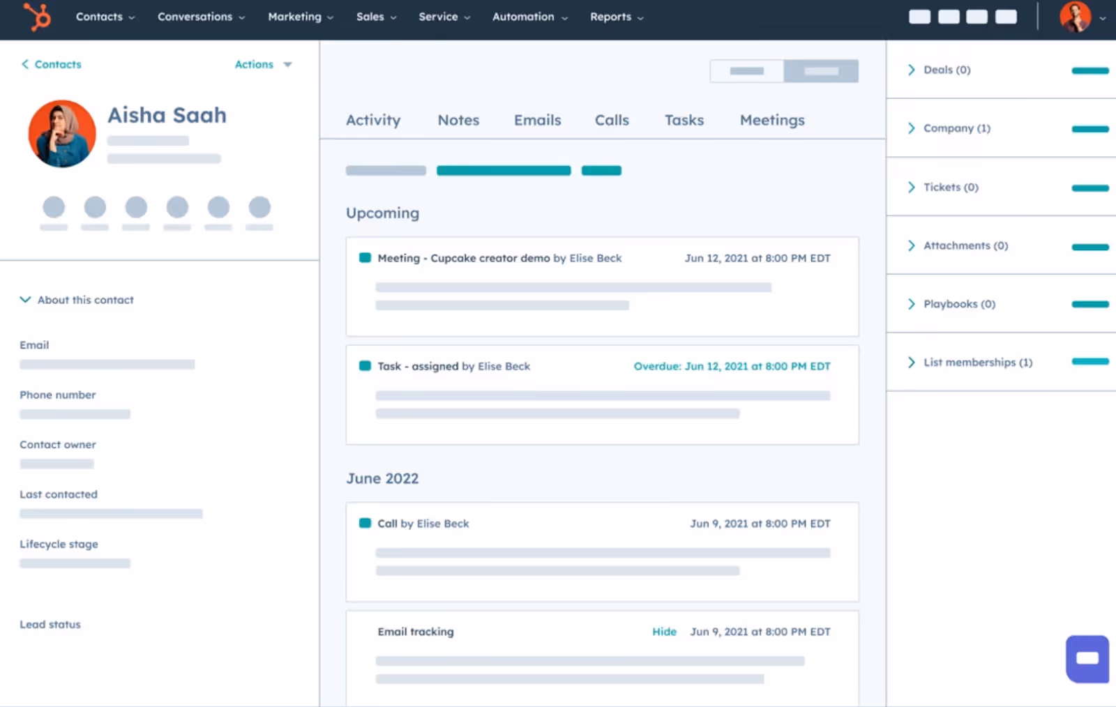 HubSpot product design example