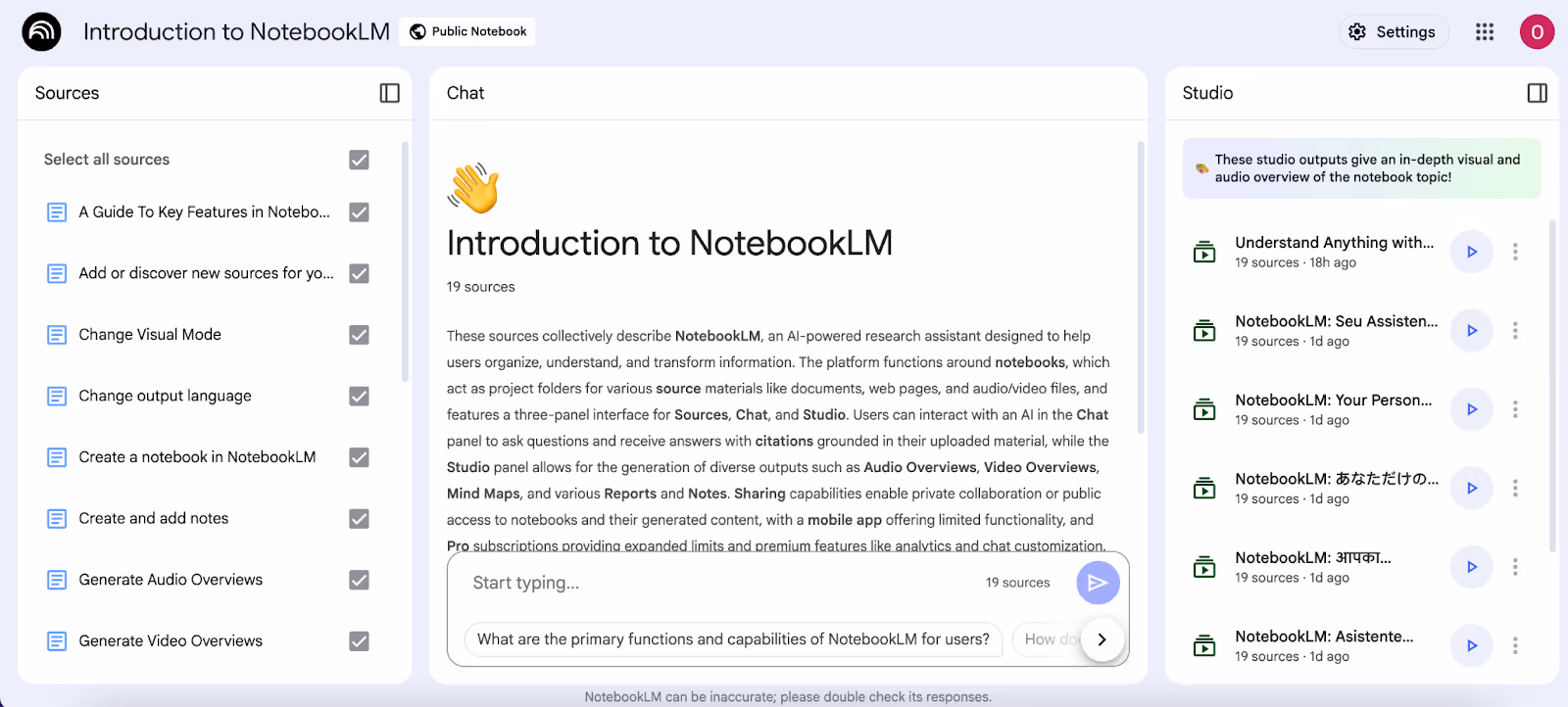 Notebook LM product design example