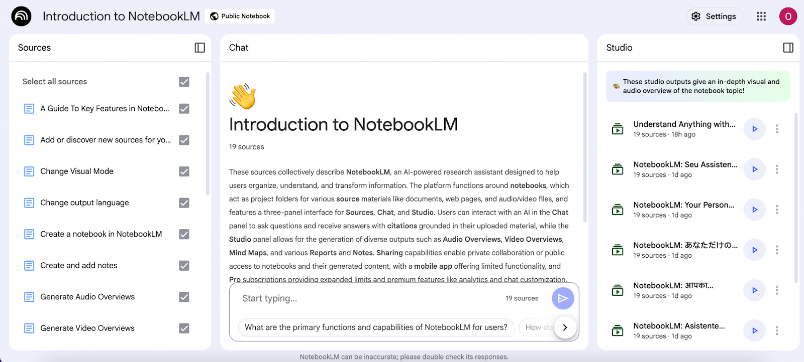 Notebook LM product design example