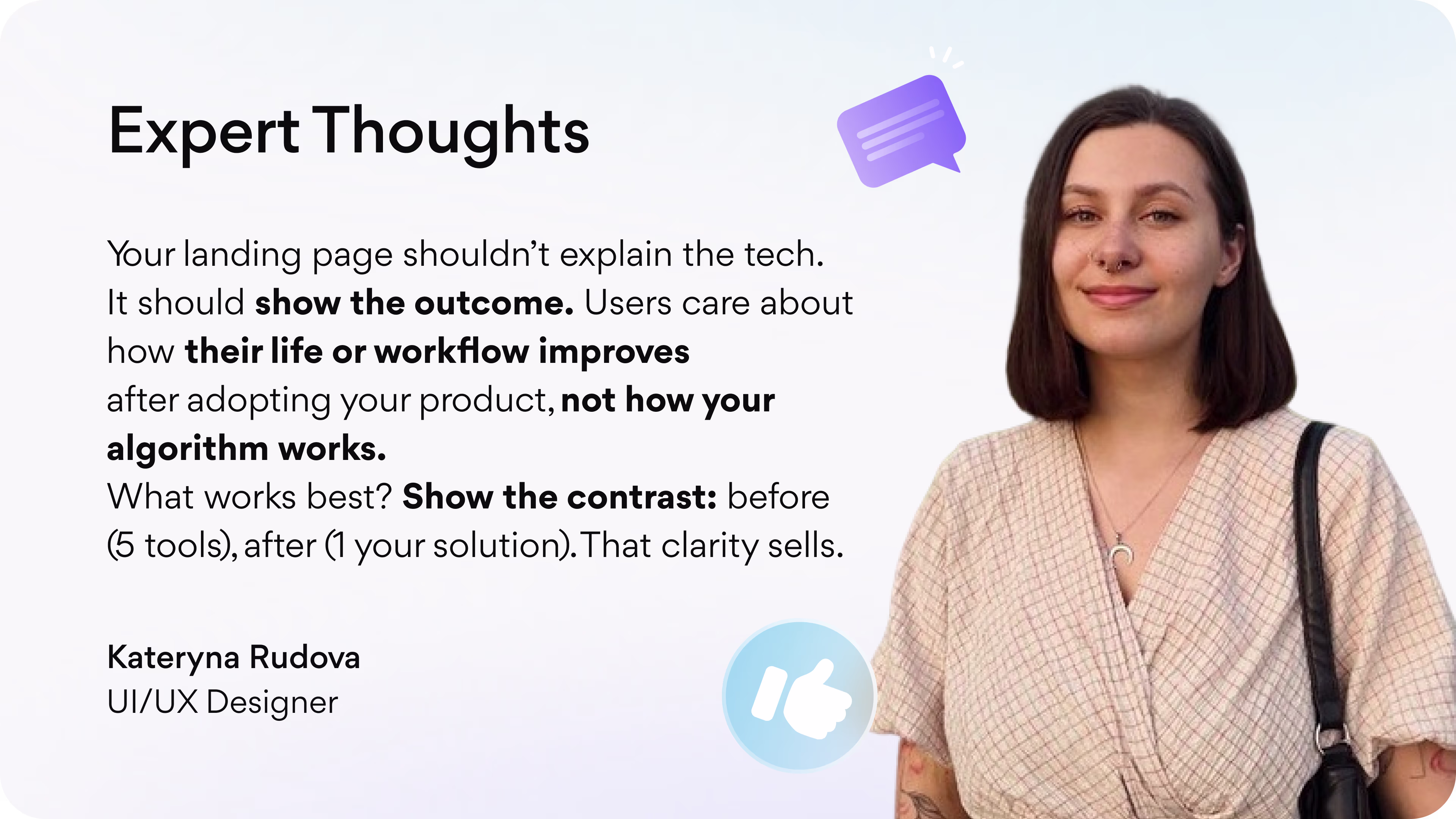 Kateryna Rudova's expert thoughts