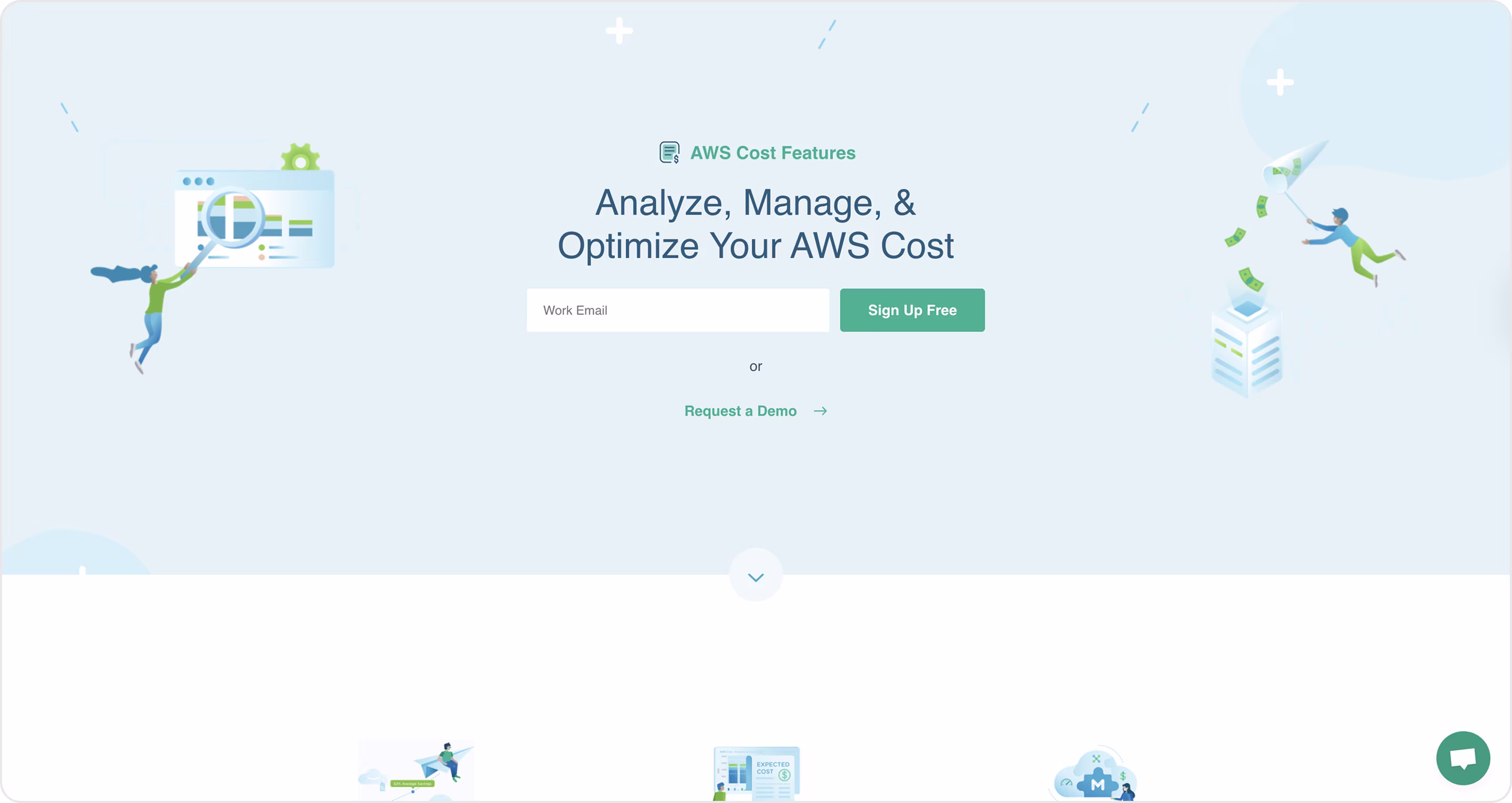 Metricly landing page example