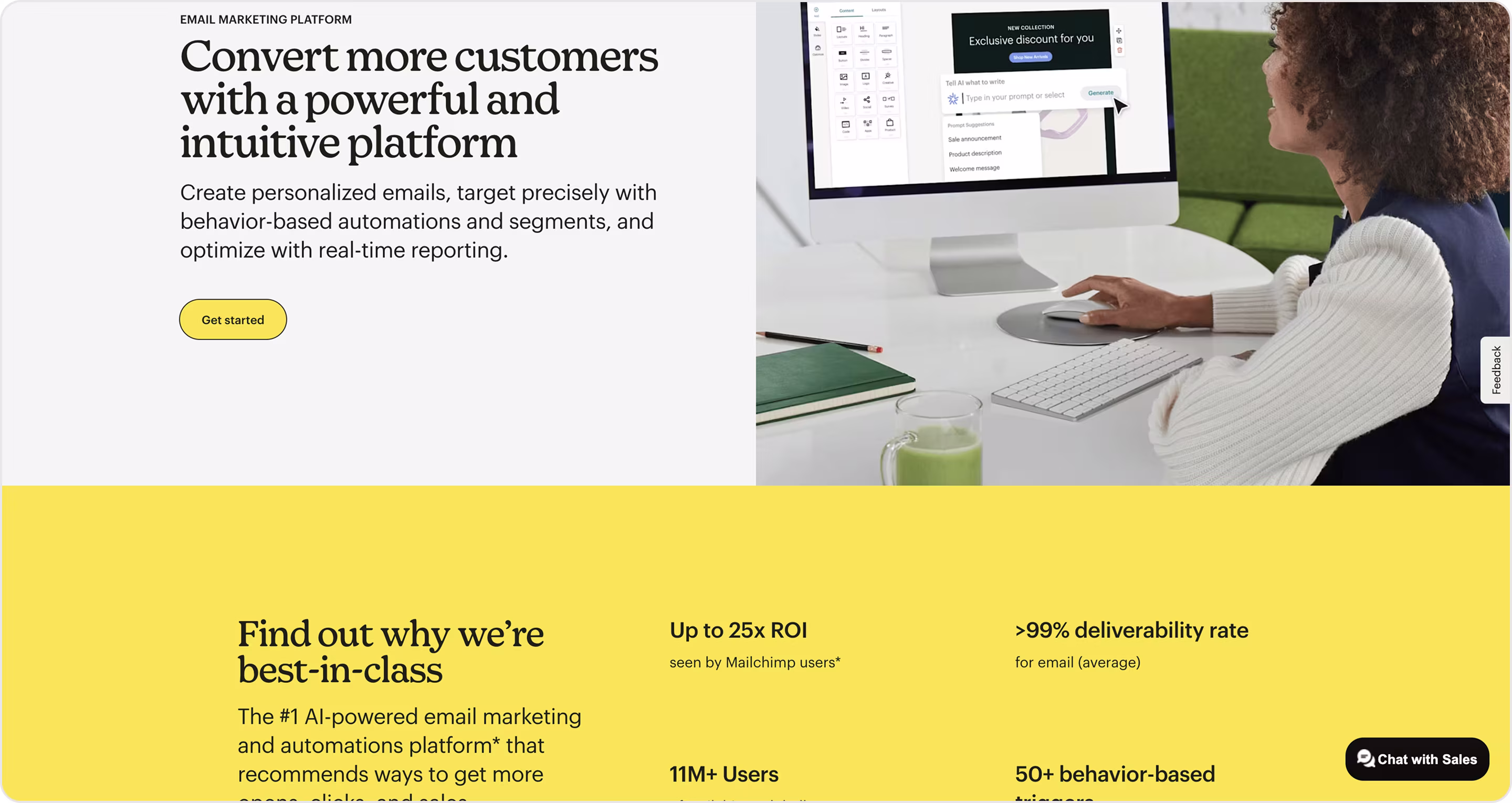 Mailchimp landing page example