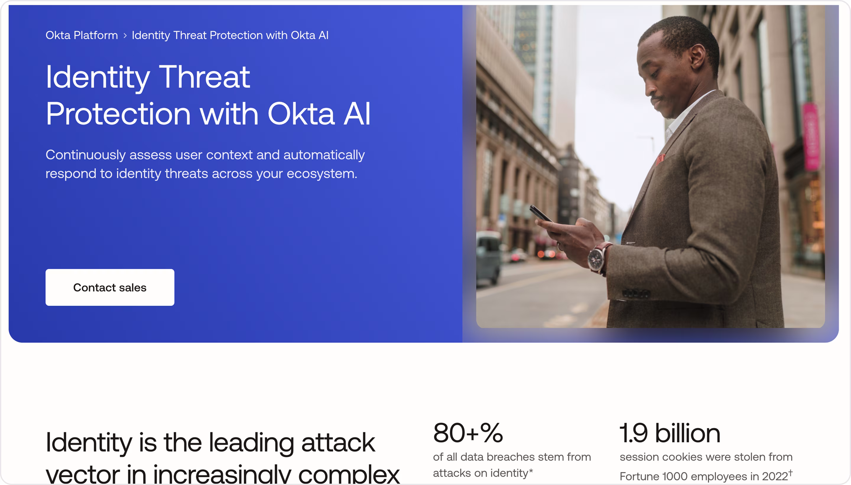 Okta landing page example