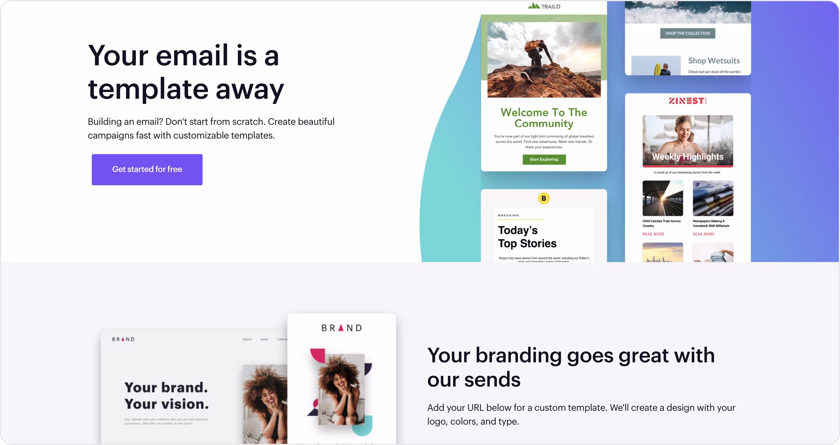 Campaign Monitor landing page example