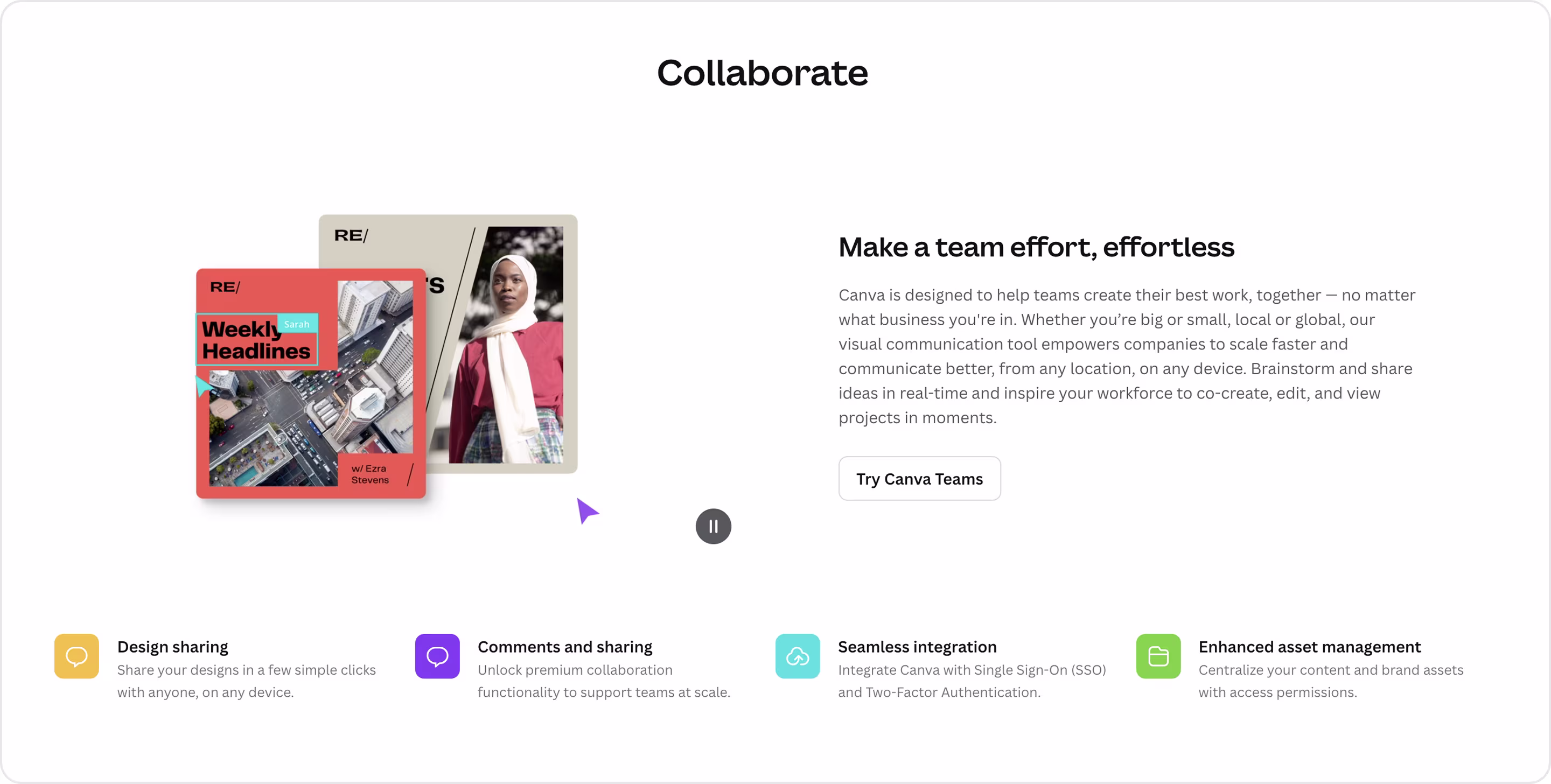 Canva landing page example