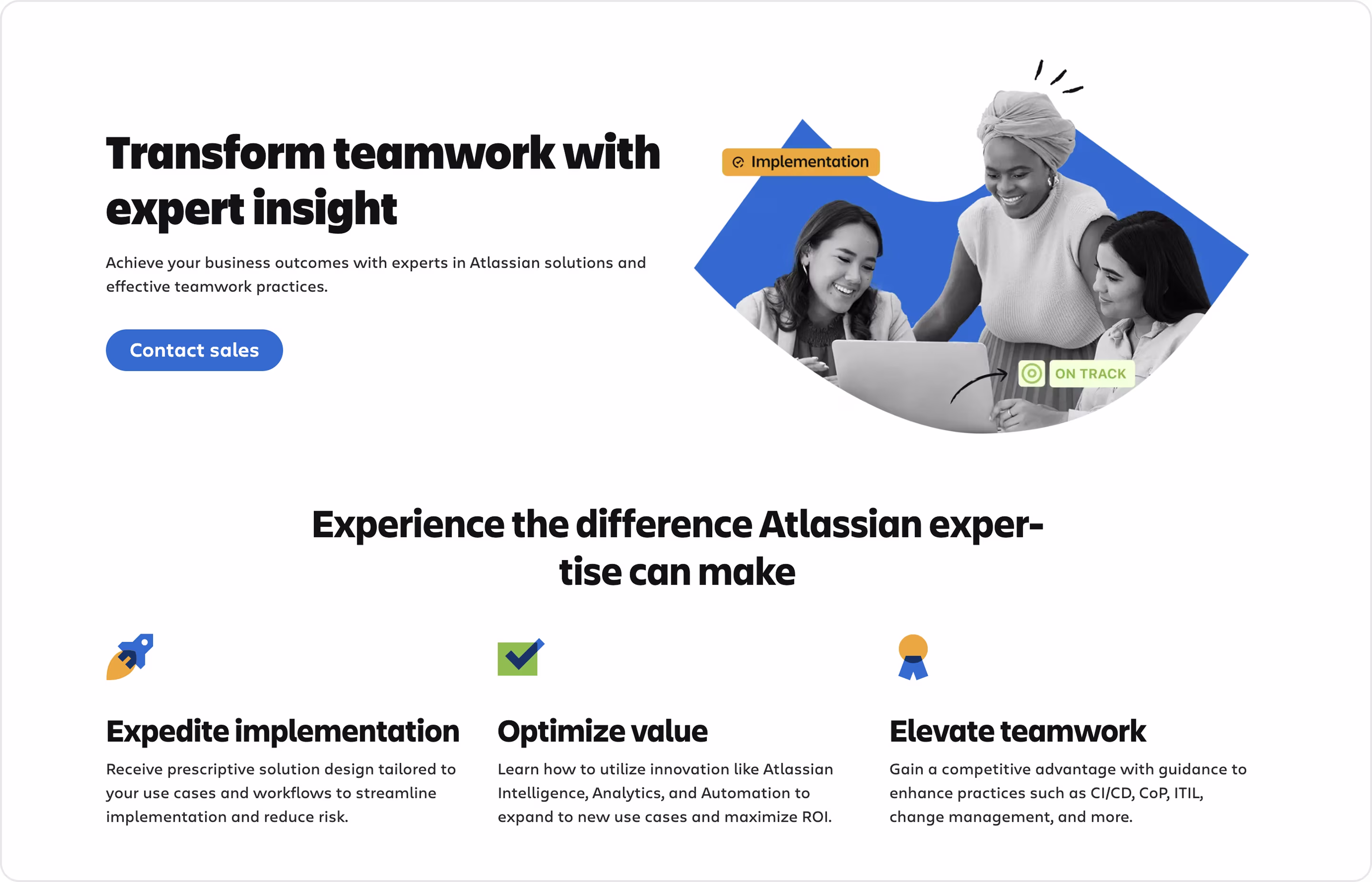 Atlassian landing page example