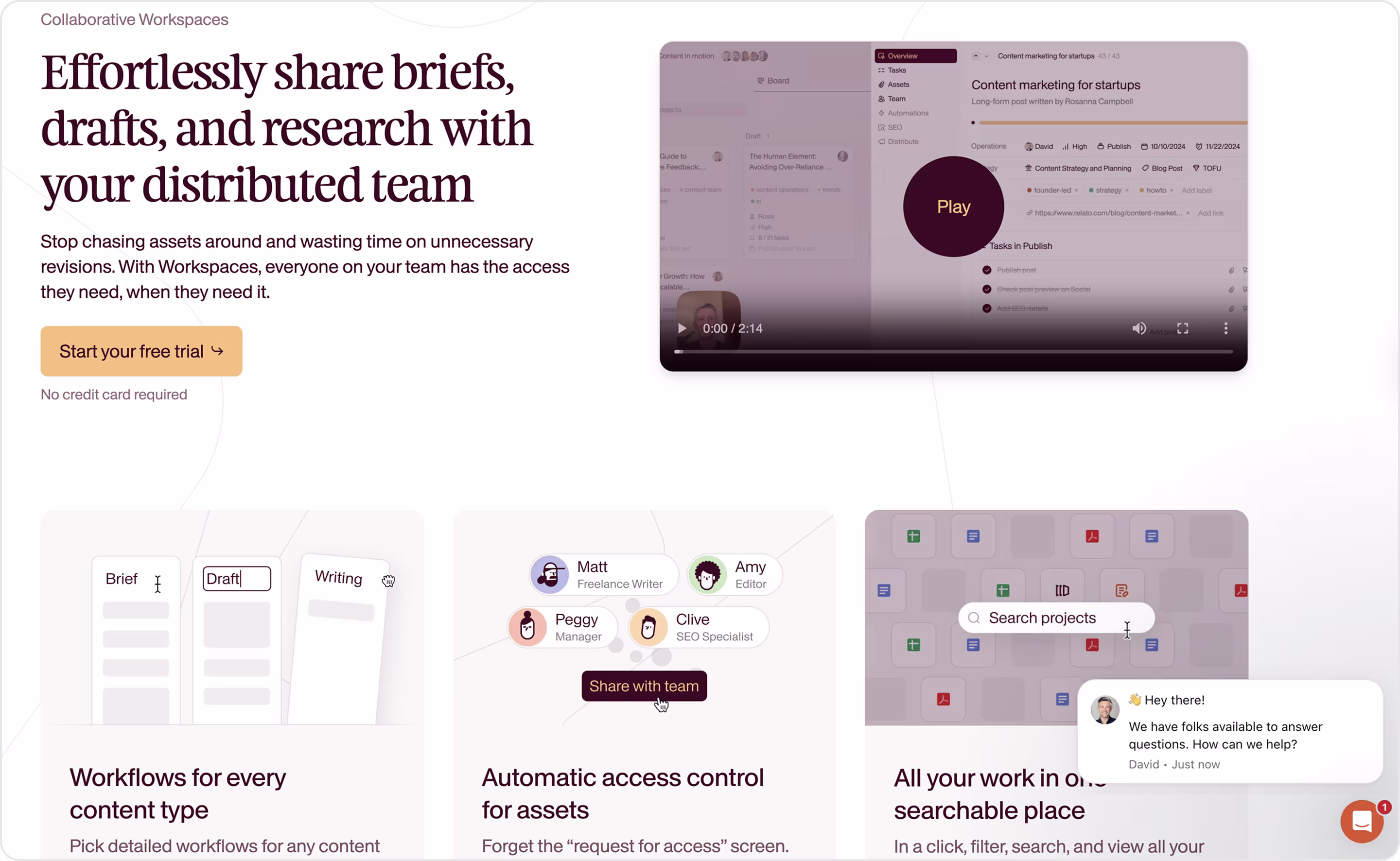 Relato landing page example