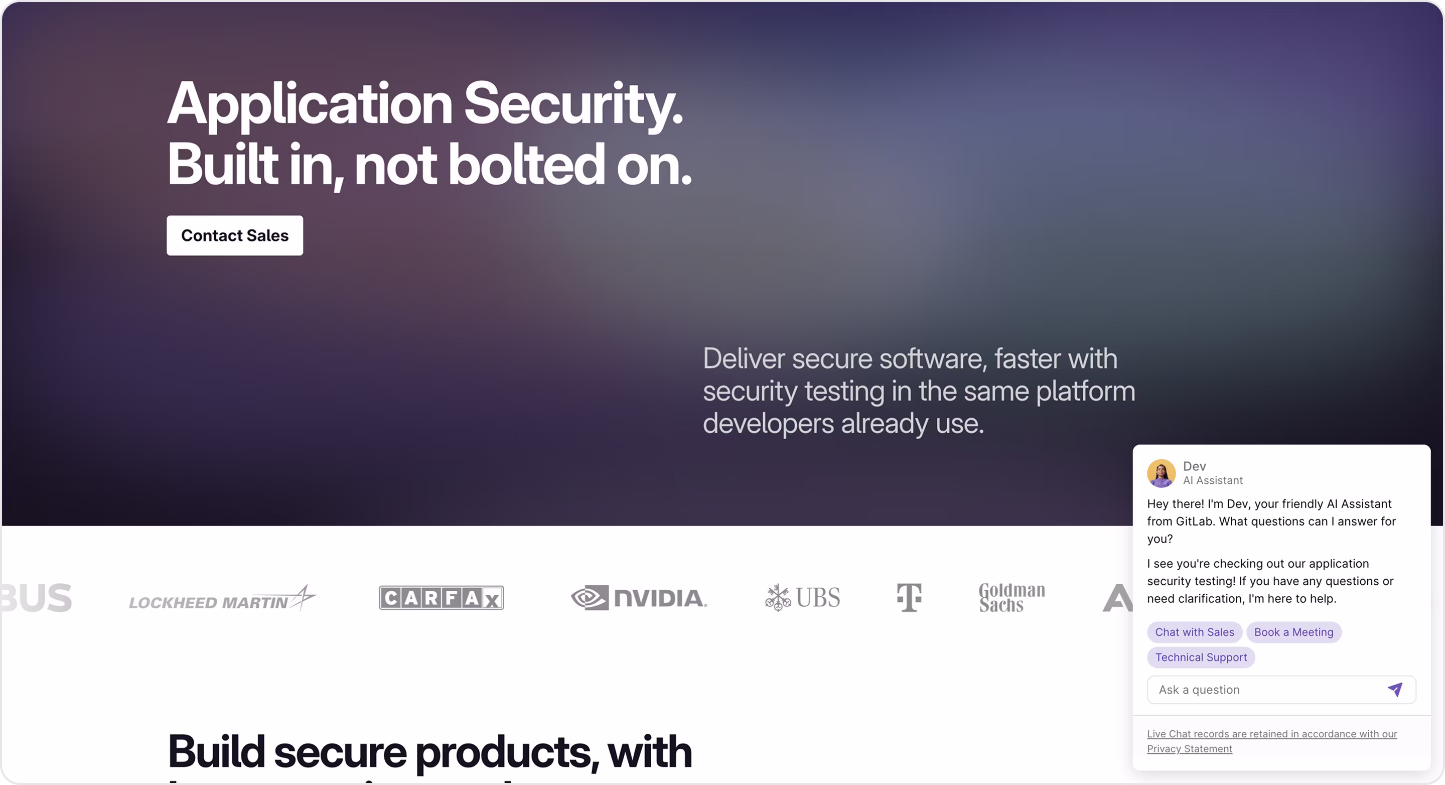 GitLab landing page example