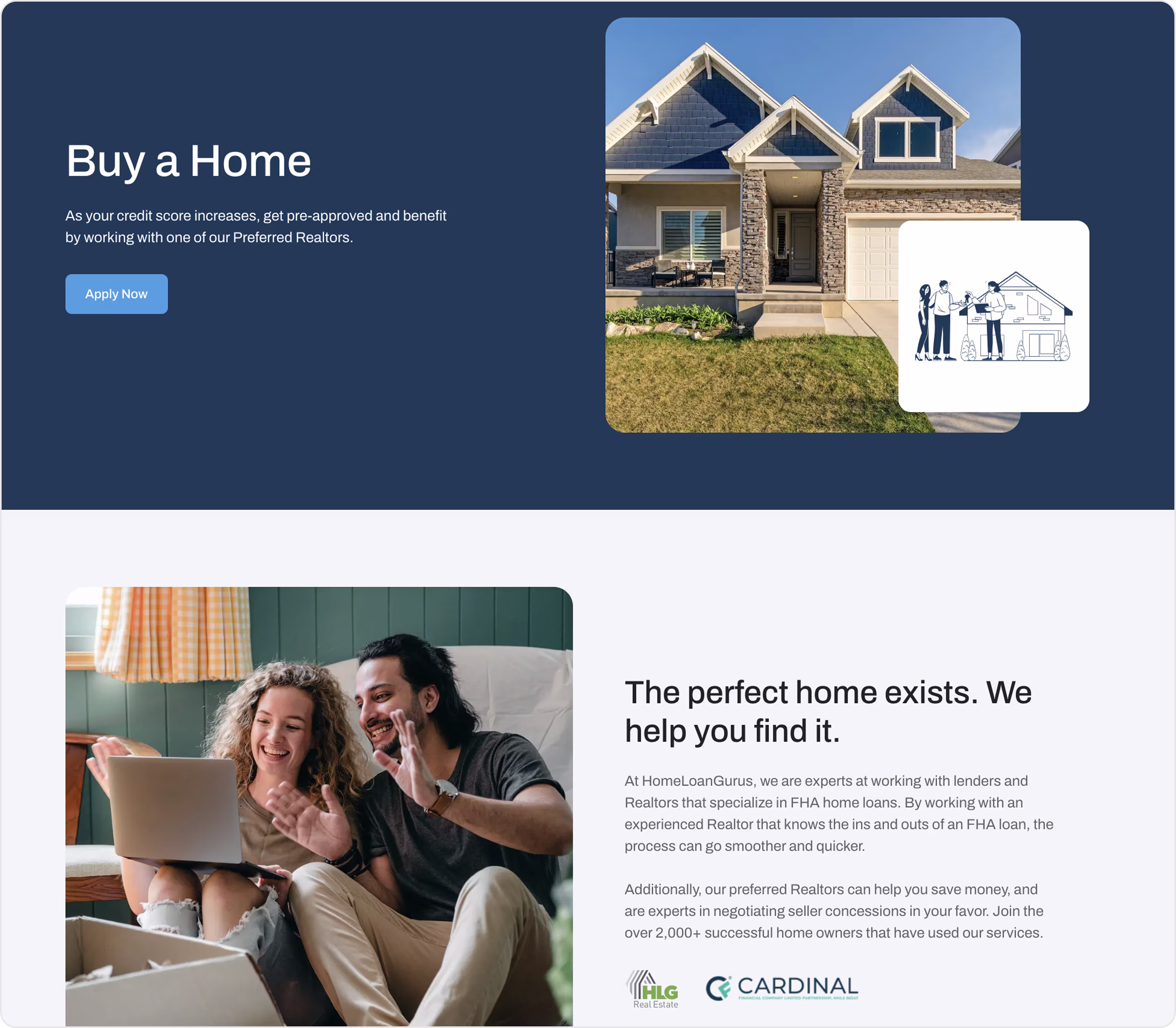HomeLoanGurus landing page example