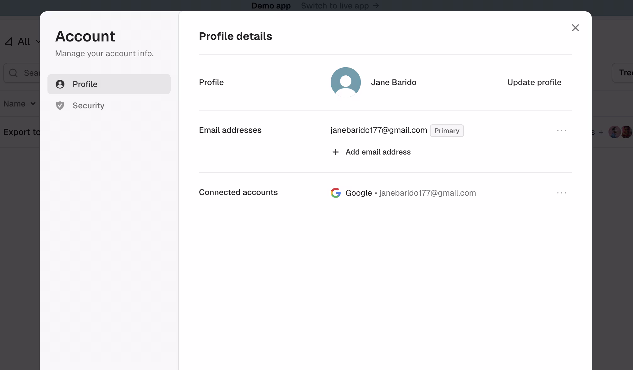 Reflag Profile Page example