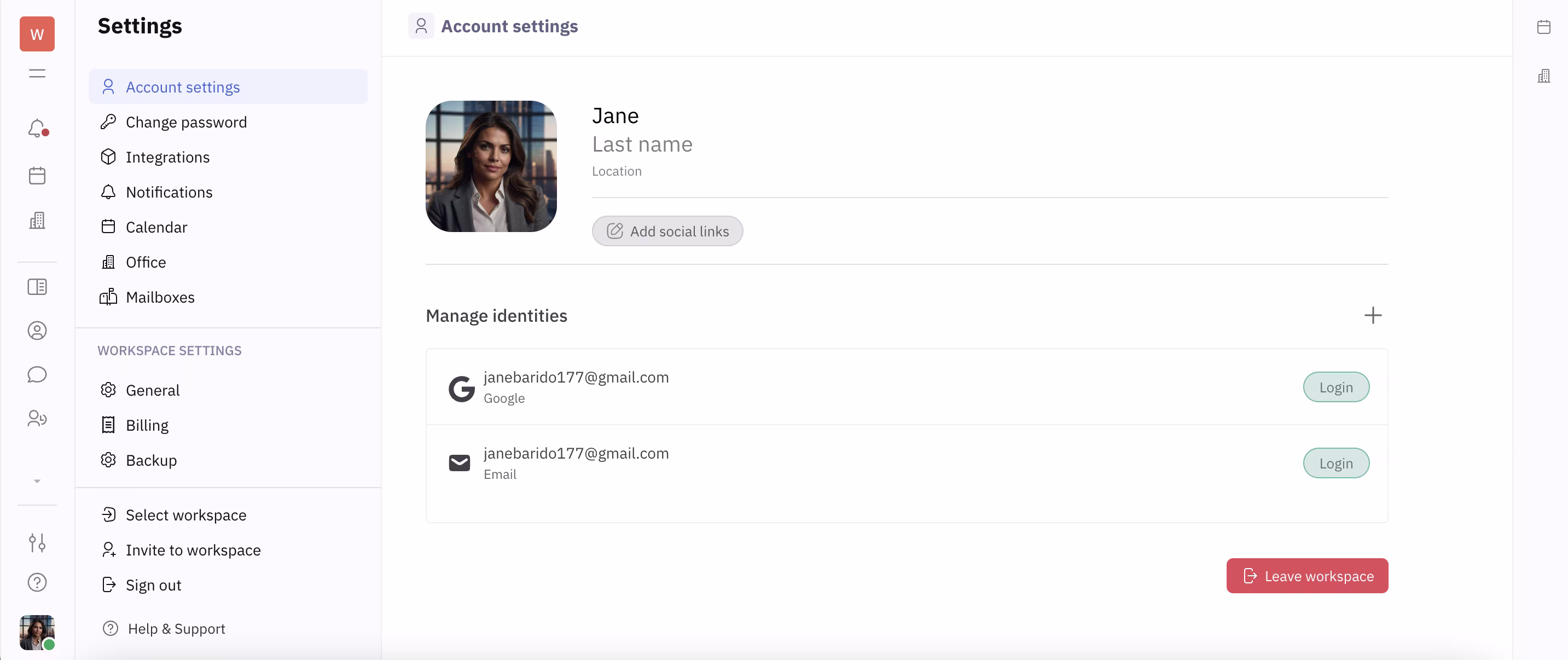 Huly Profile Page example
