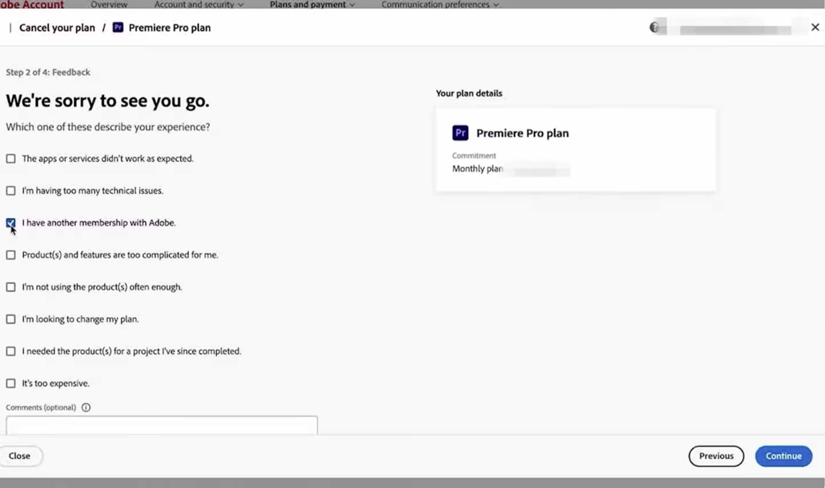 Roach Motel dark pattern example from Adobe