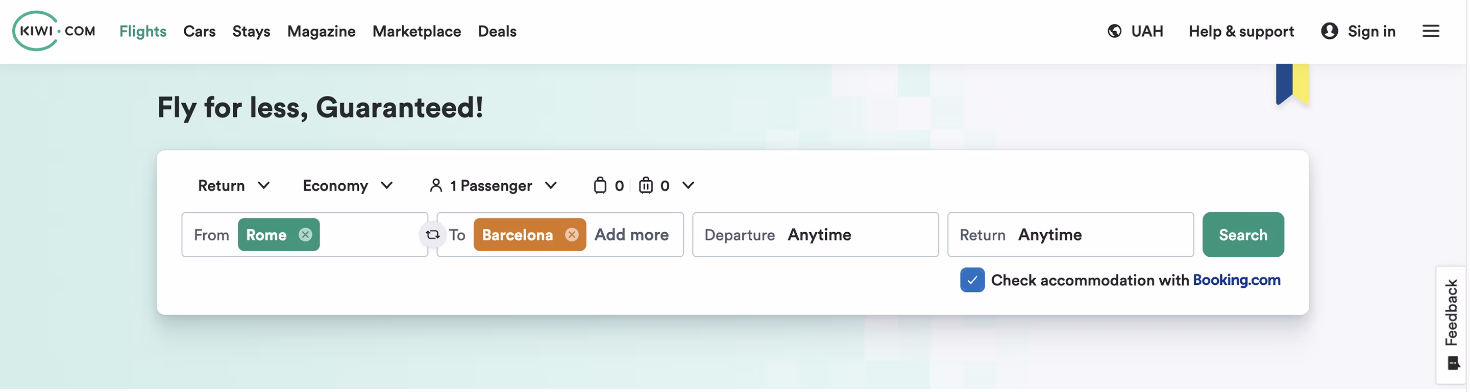 Pre-Checked boxes dark pattern example from Kiwi