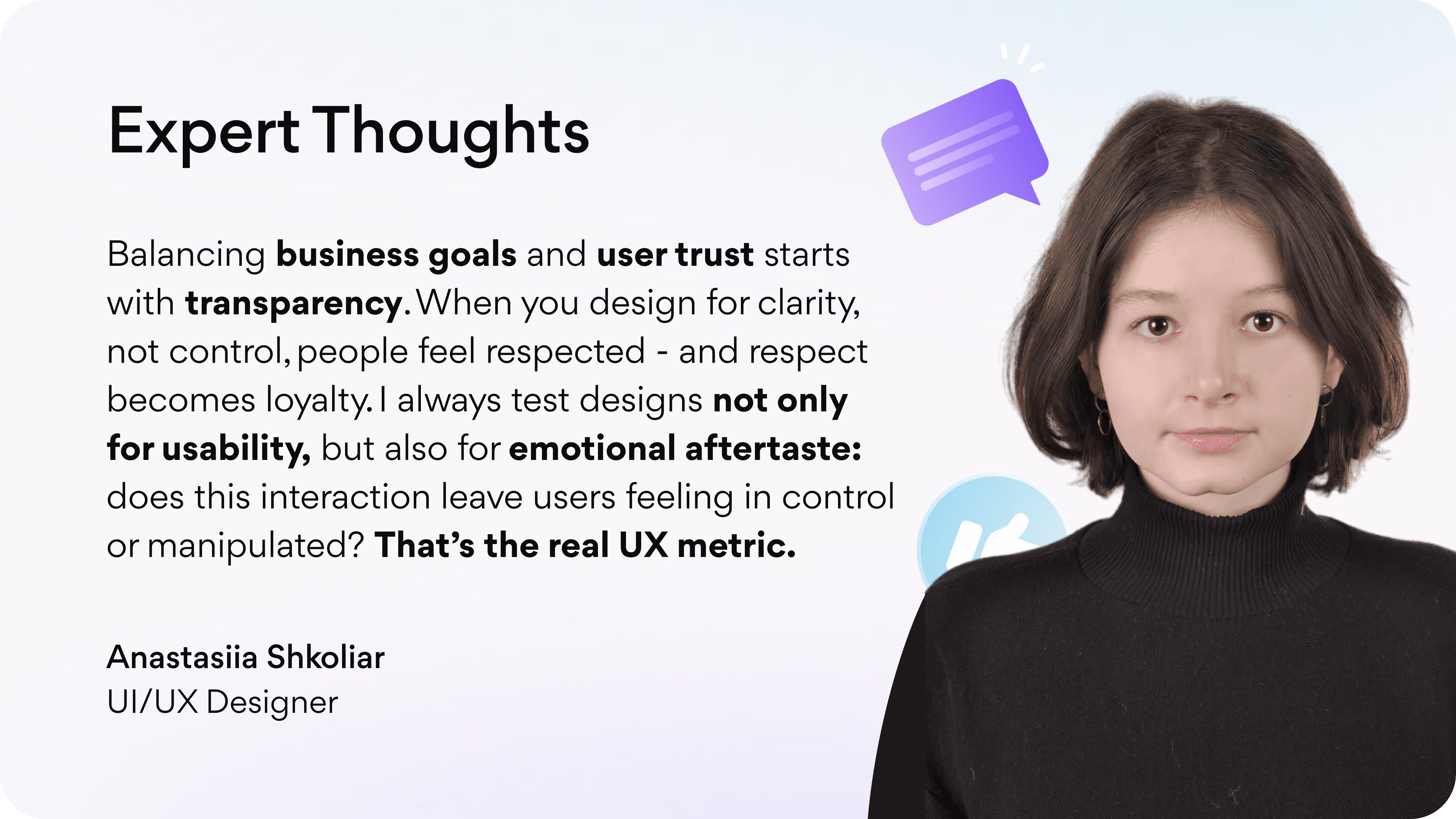 Anastasiia Shkoliar's expert thoughts