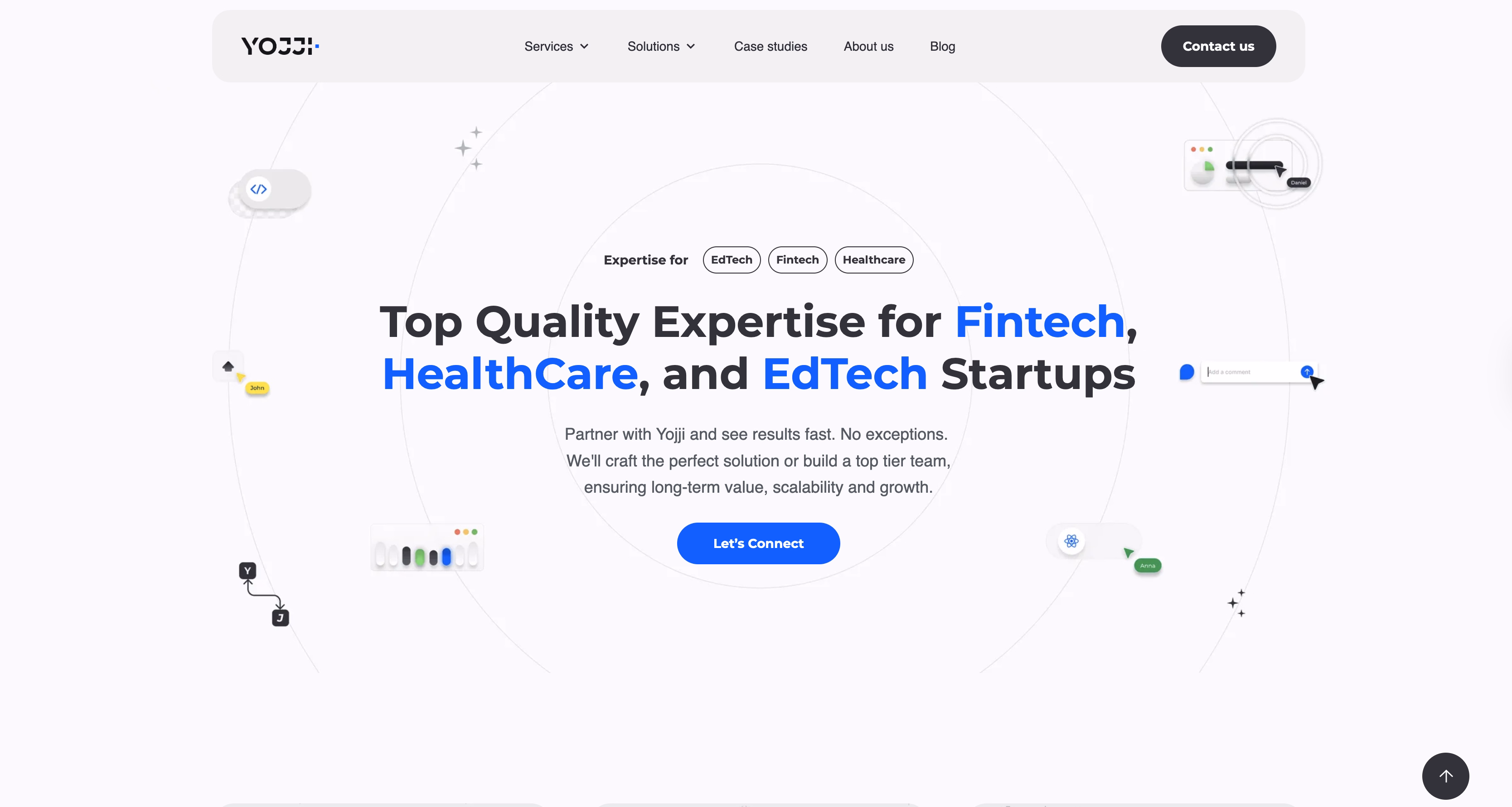 Yojji homepage example