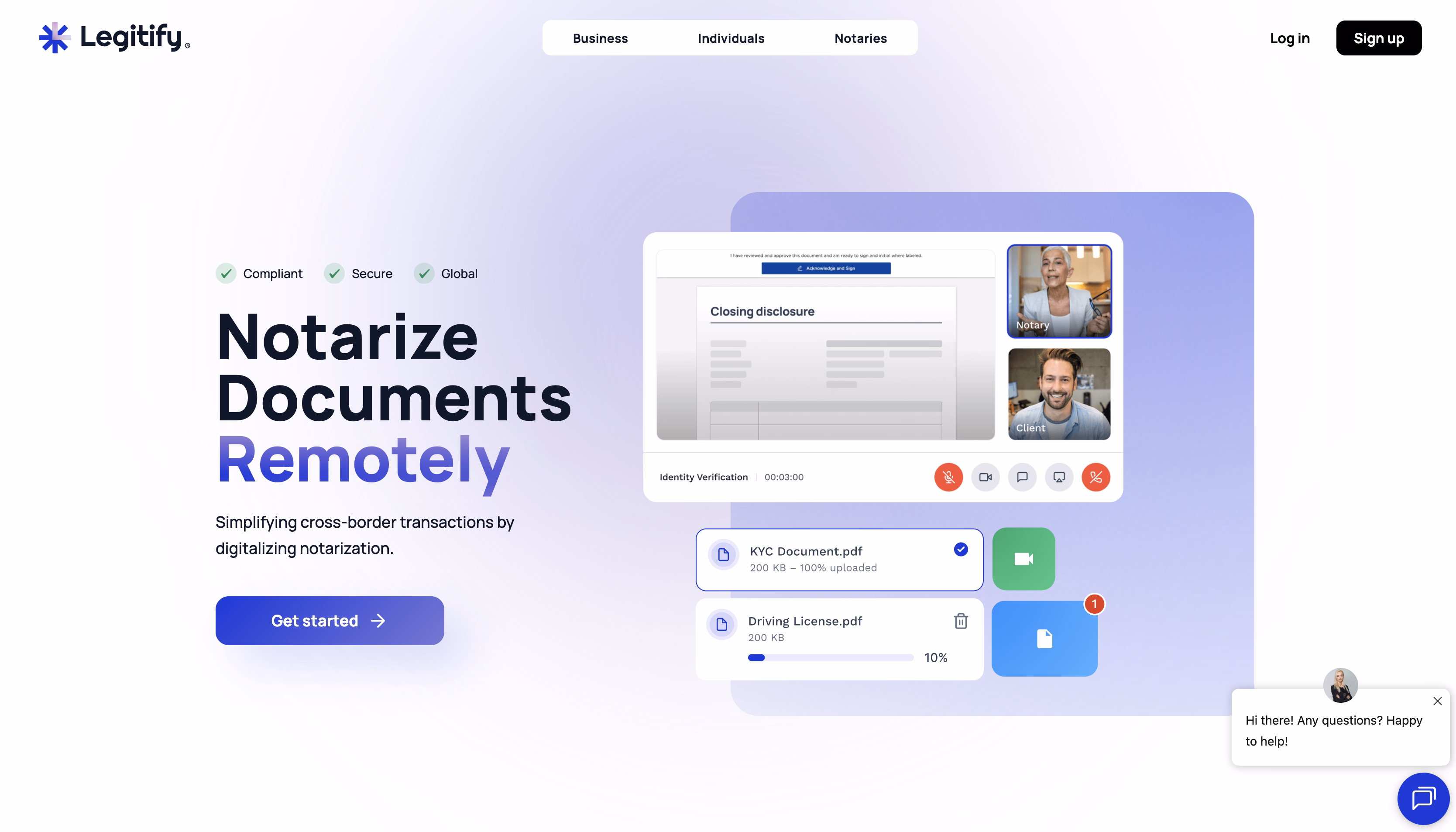 Legitify homepage example