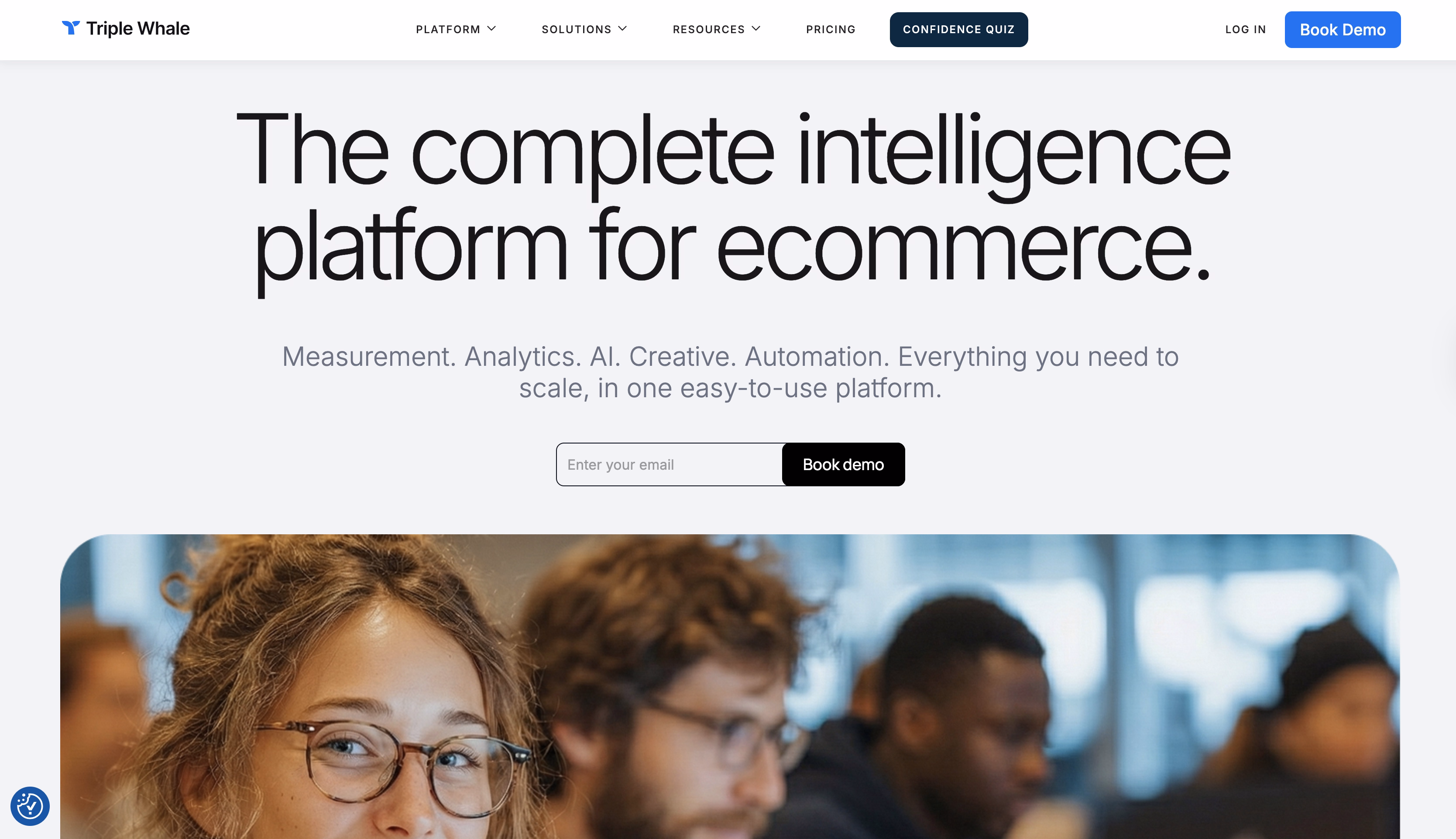 Triple Whale homepage example