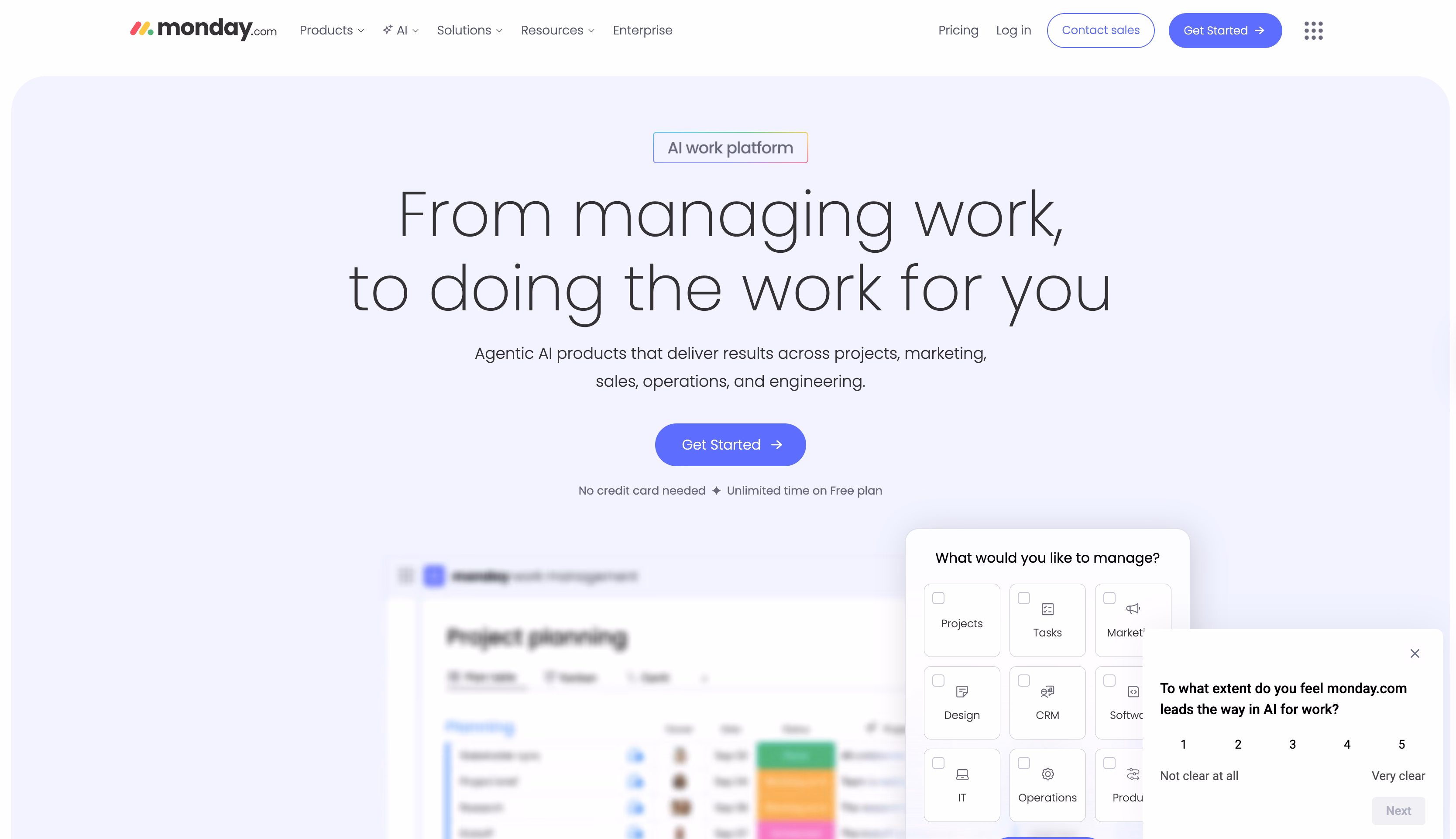 Monday homepage example