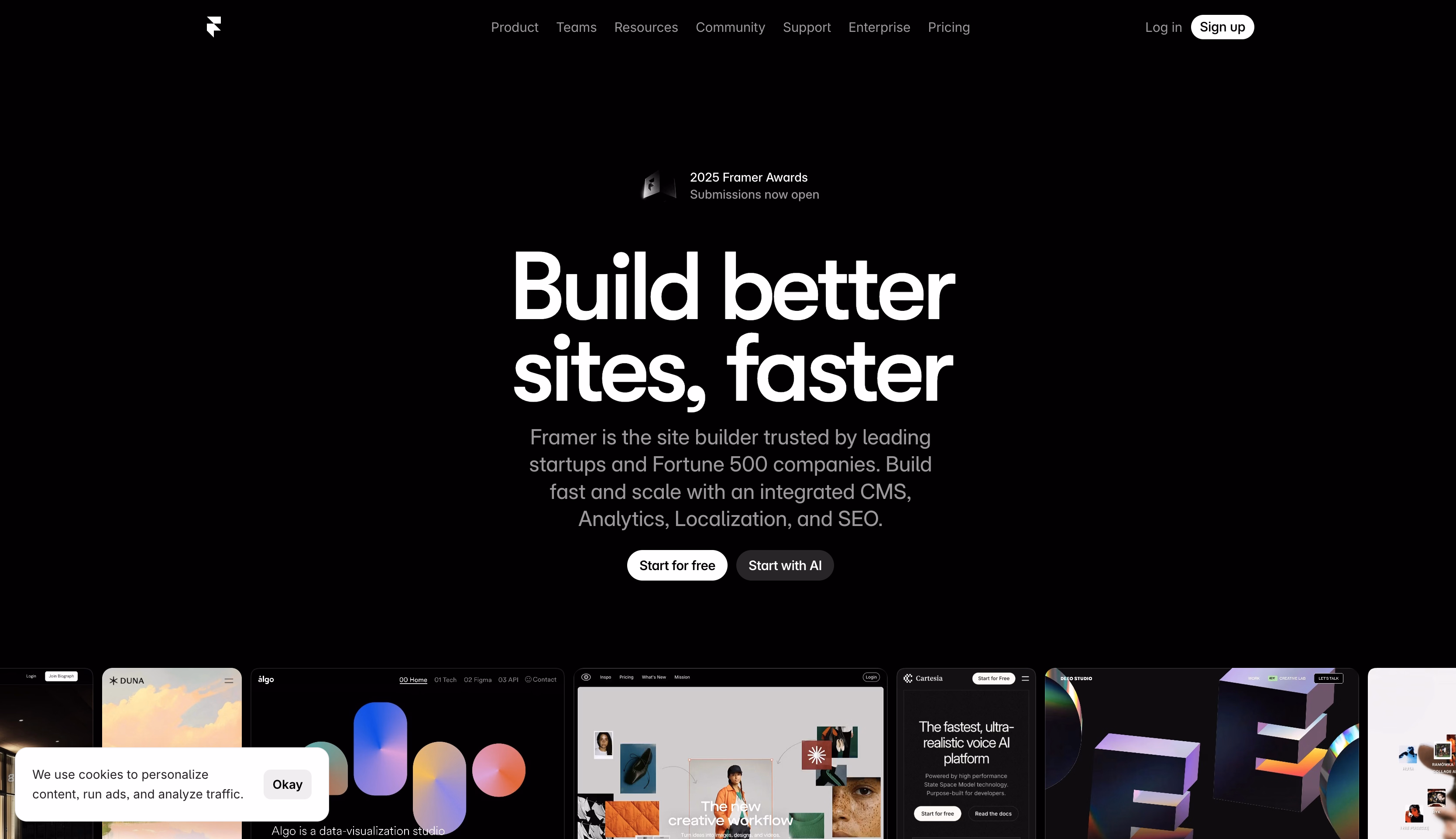 Framer homepage example