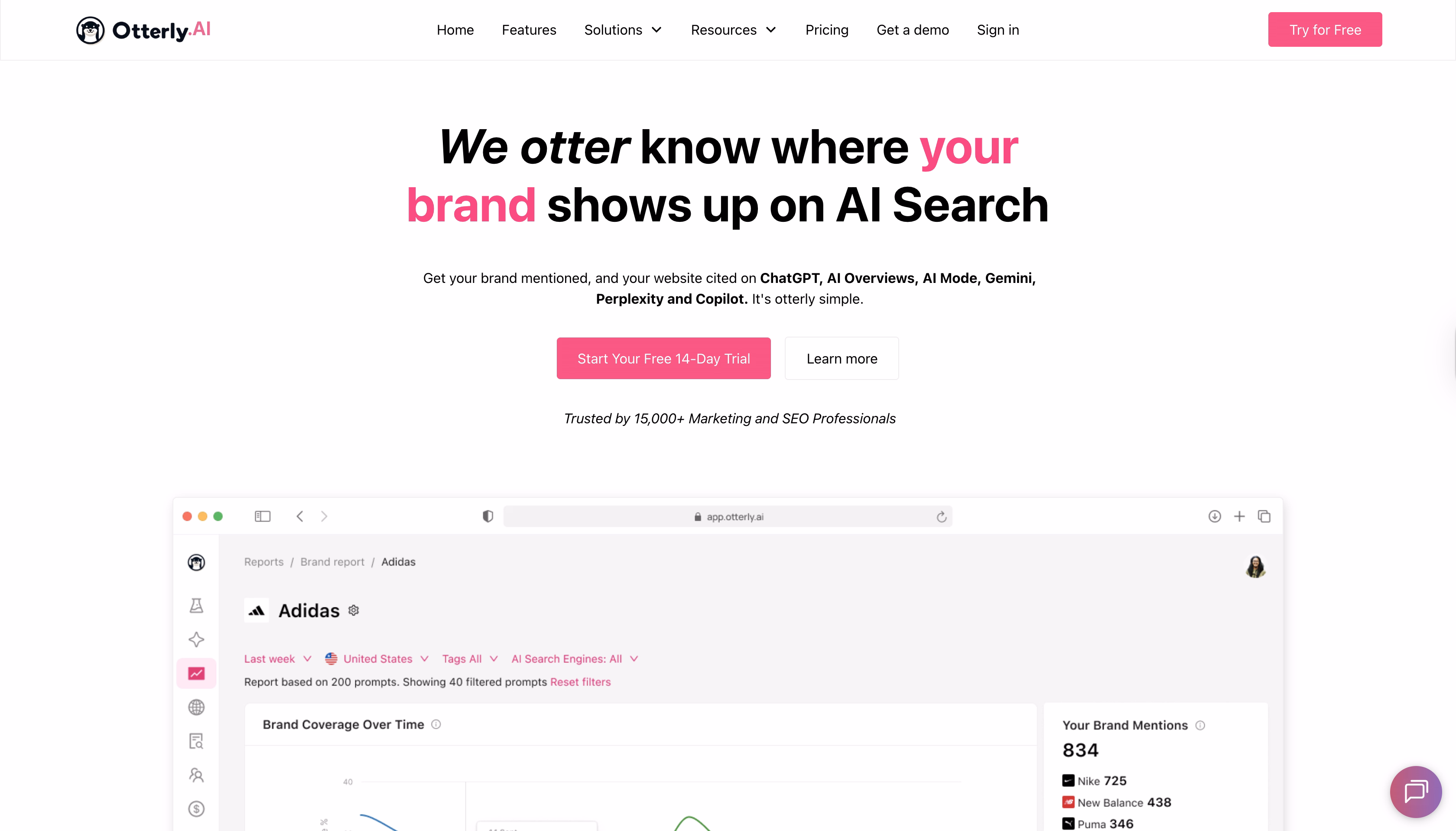 Otterly AI homepage example