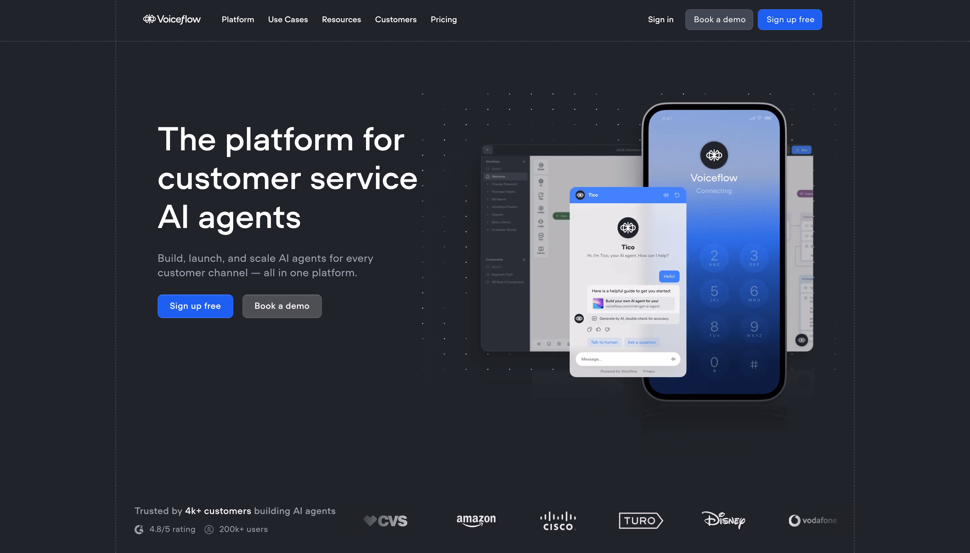 Voiceflow homepage example