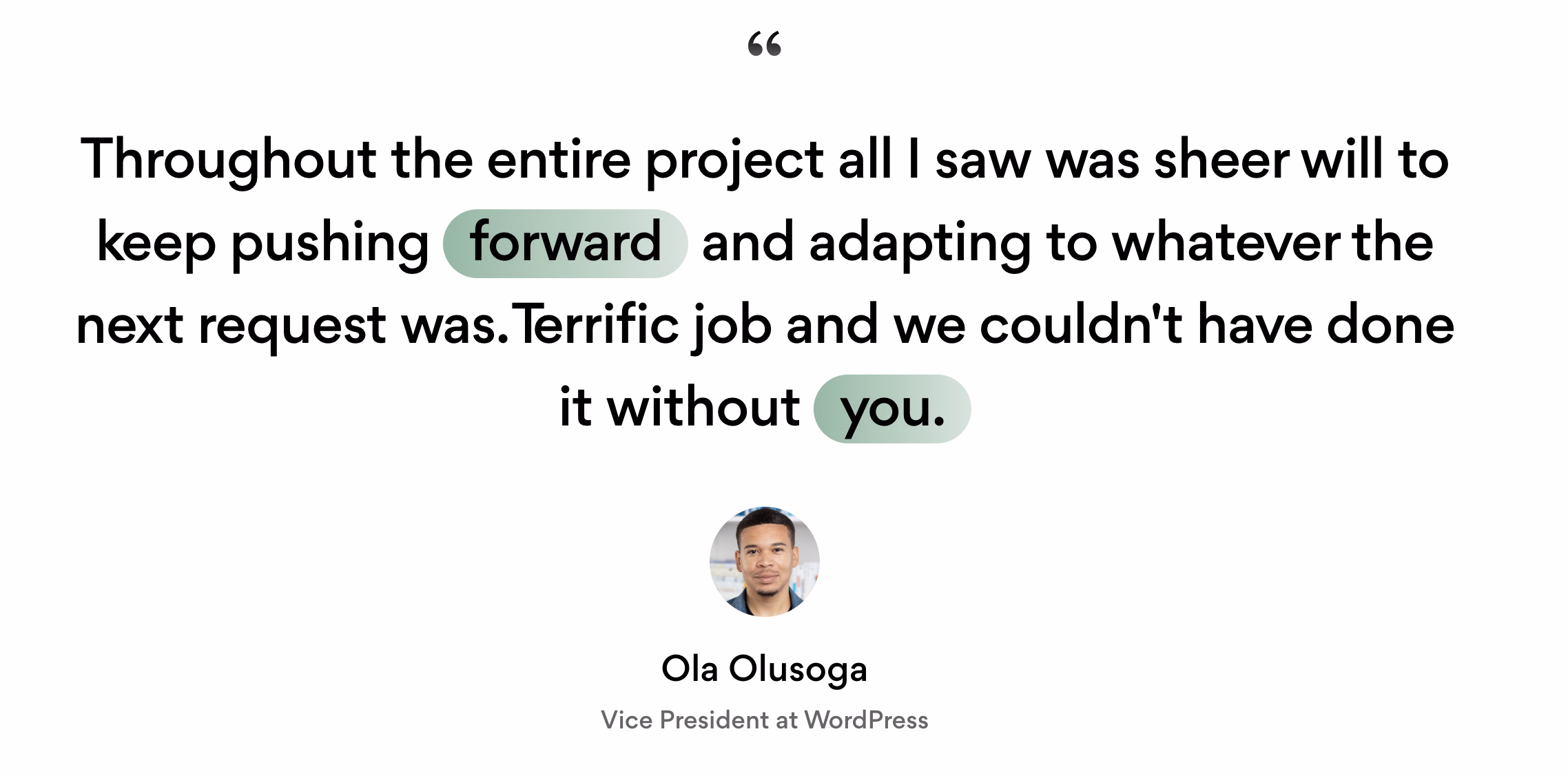 Testimonial of the Vice President at WordPress about Arounda design services
