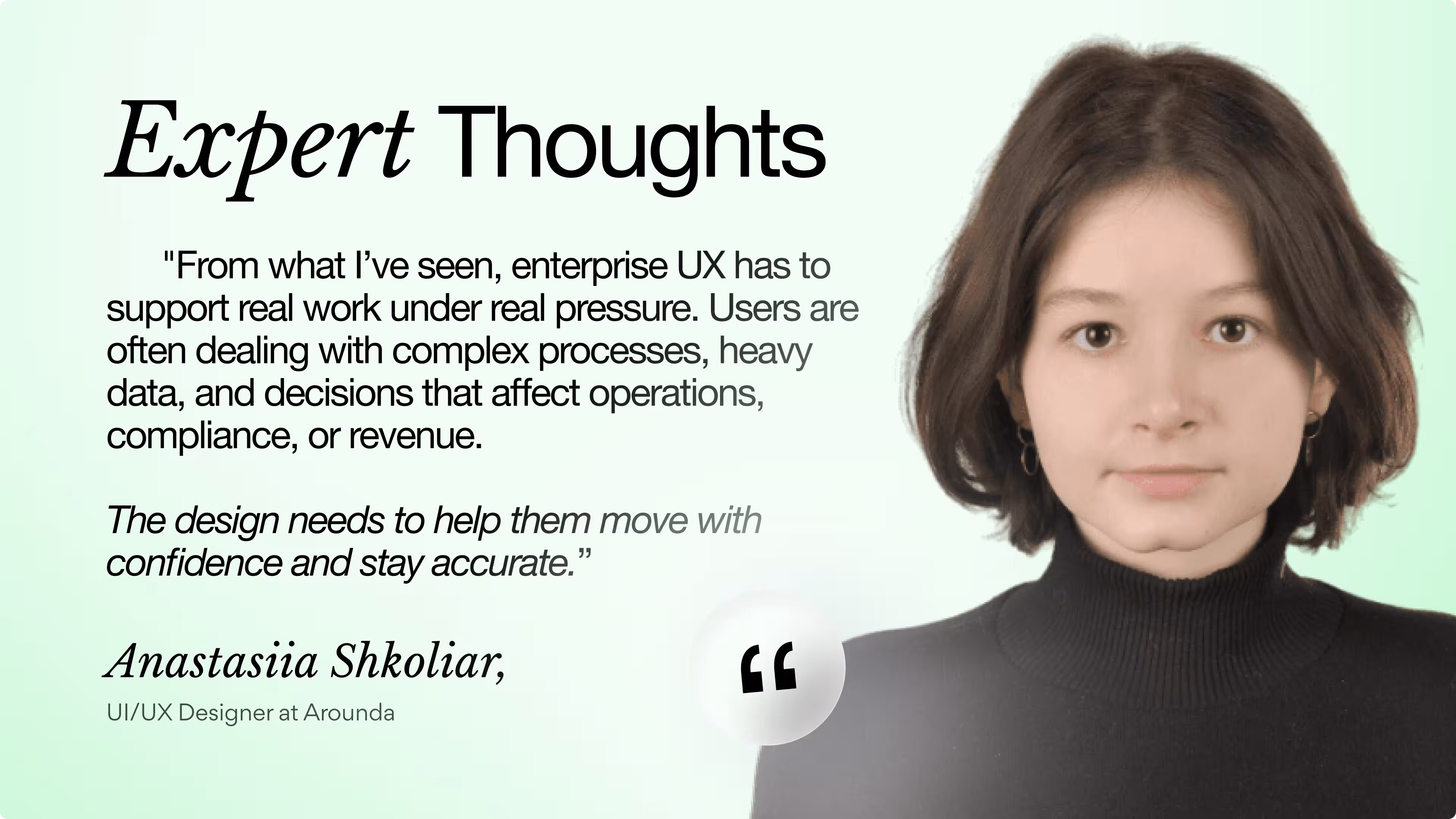 Anastasiia Shkoliar's Expert Thoughts