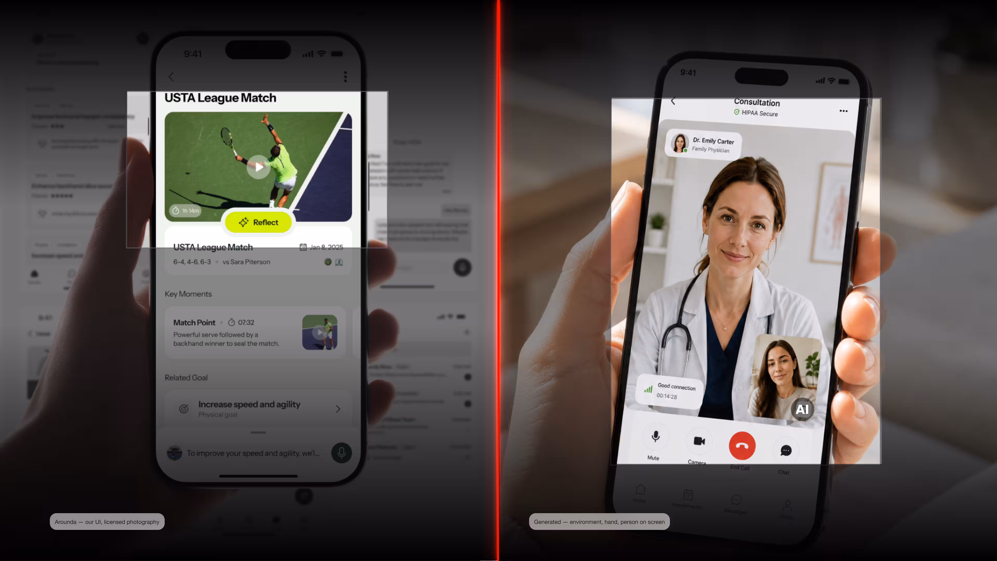 Real vs AI-generated mobile app design