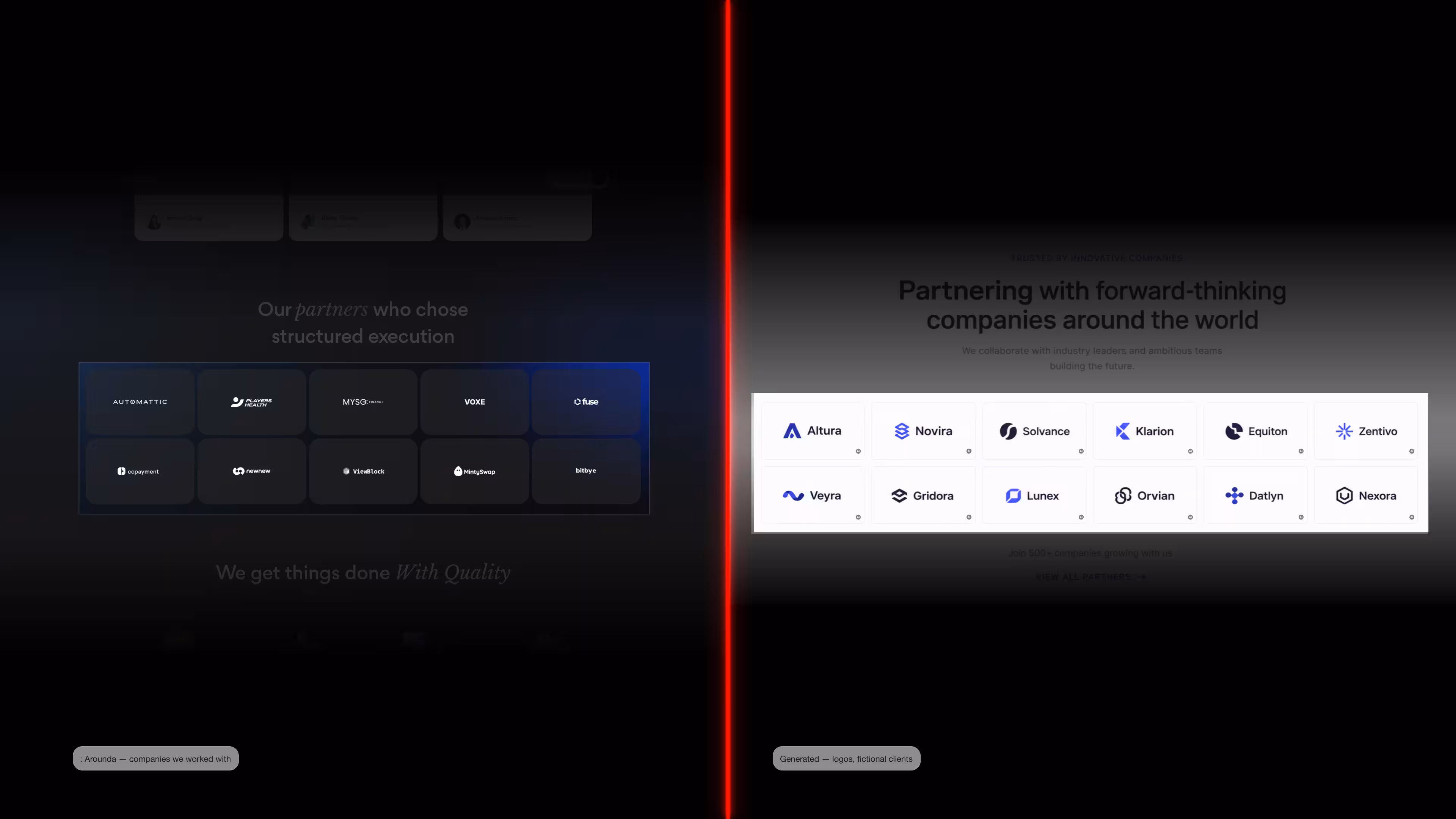 Real vs AI-generated clients list