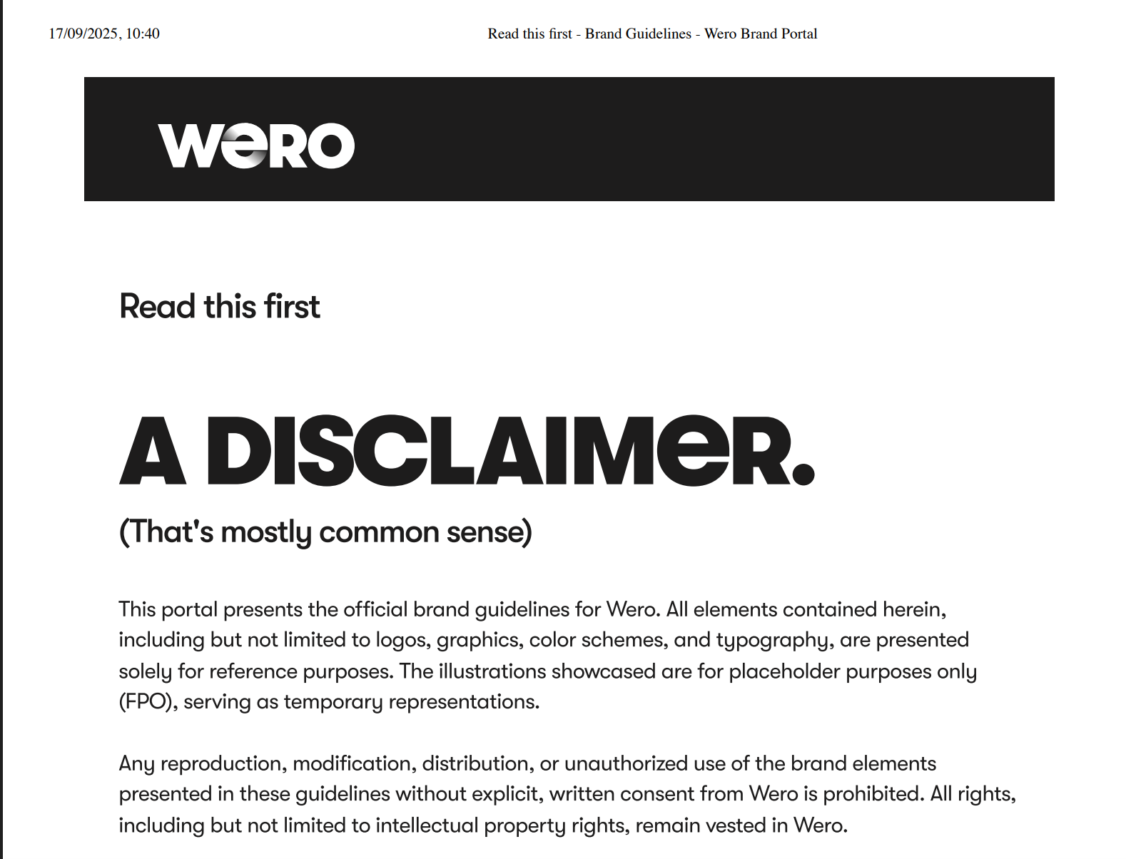 Overview of Wero digital wallet identity portal with logo rules and color swatches