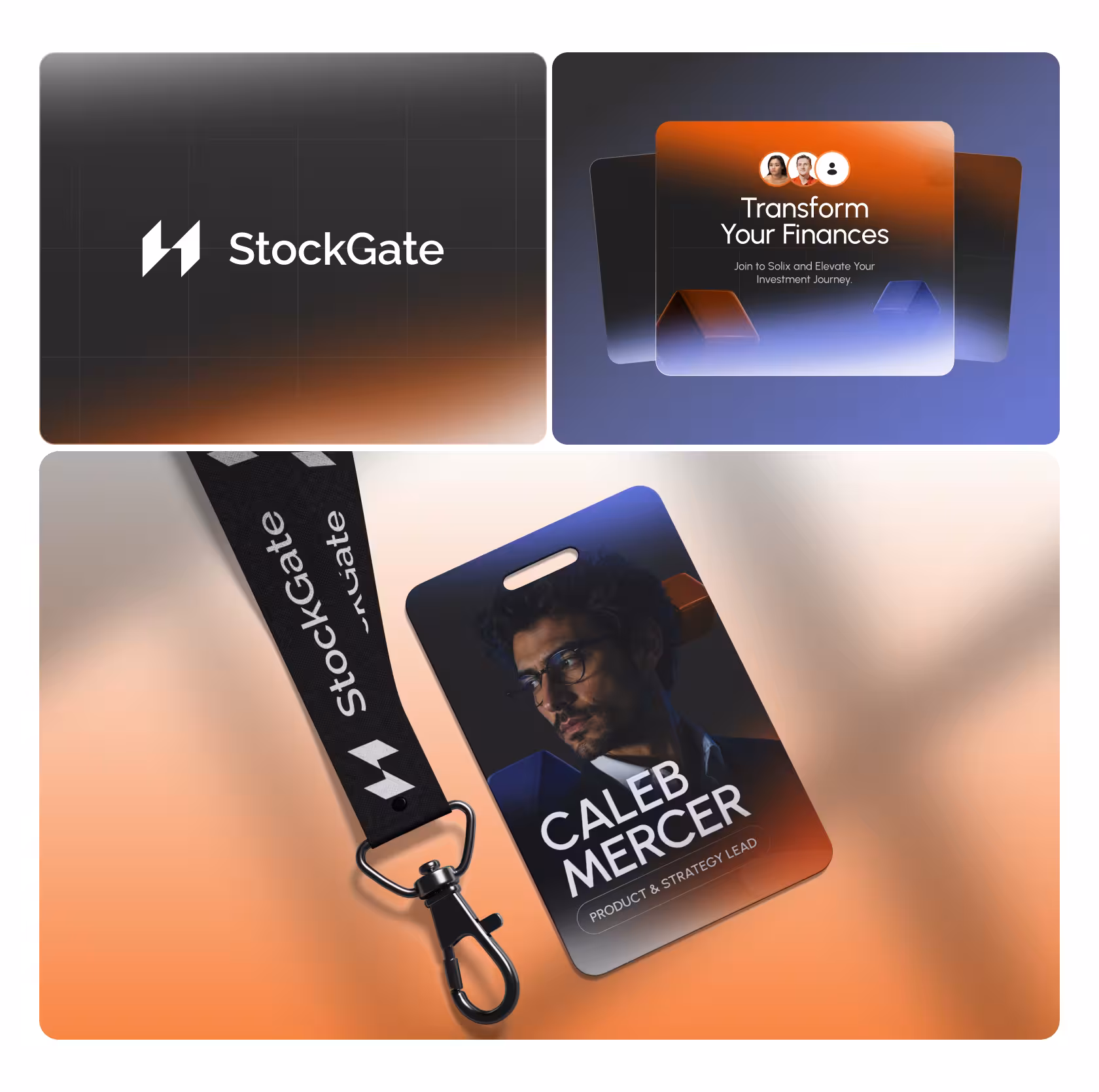 StockGate fintech logo and brand identity design