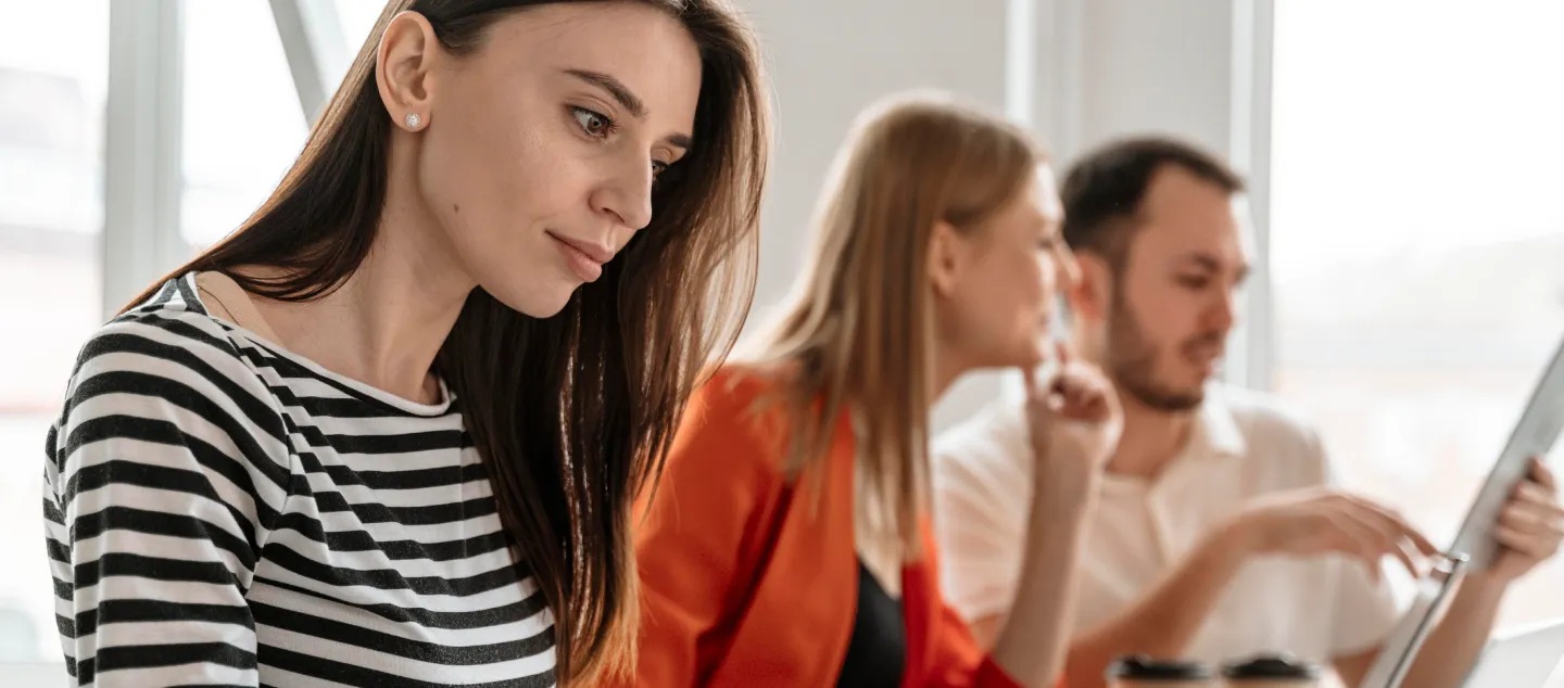 people working in office, digital workspaces
