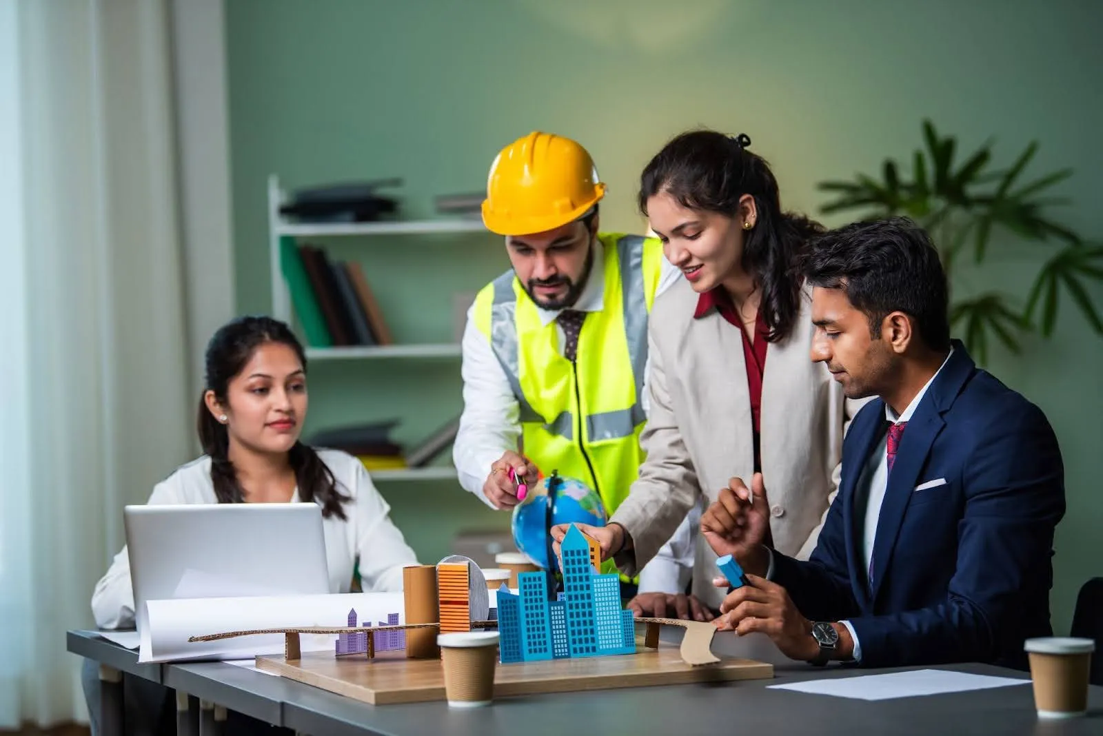 team using project management software for engineers