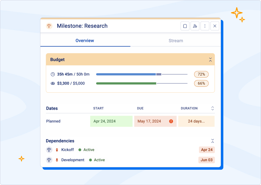 Accelo PSA Project Management Dashboard