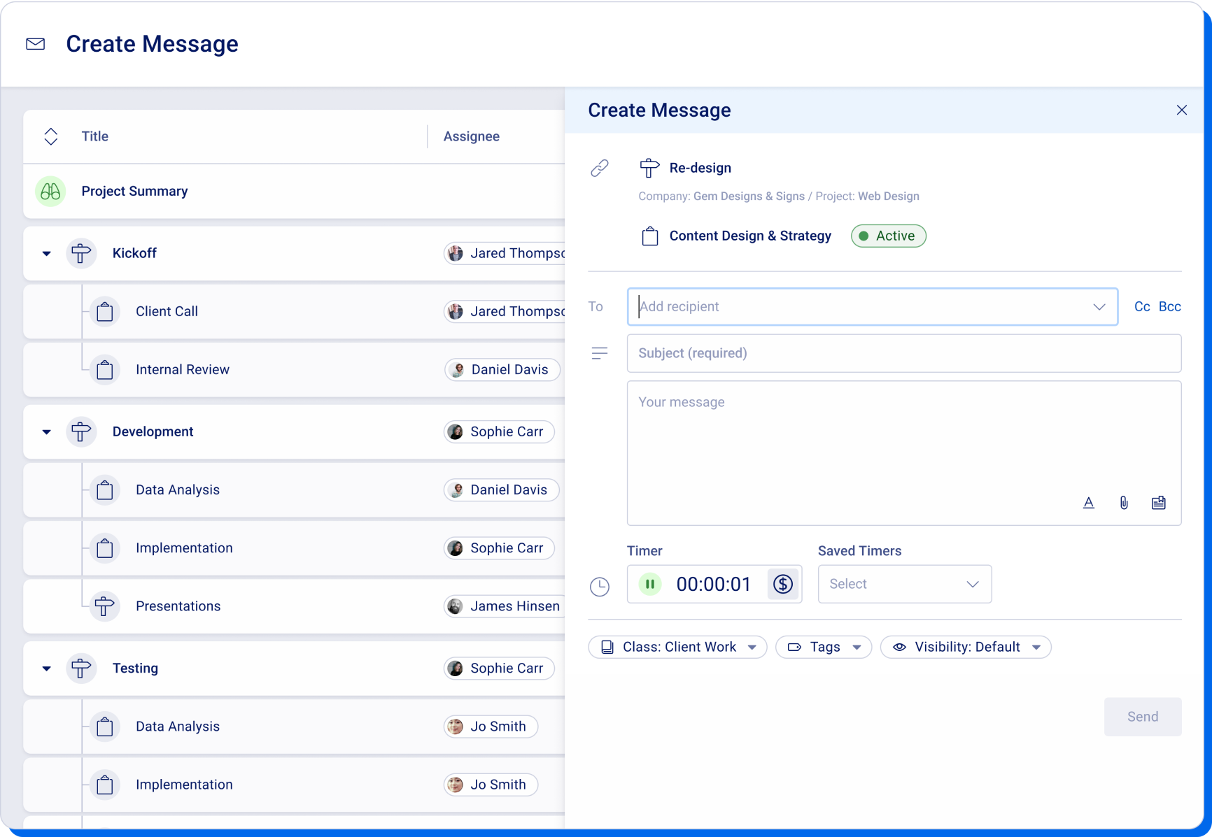 Create Message Drawer